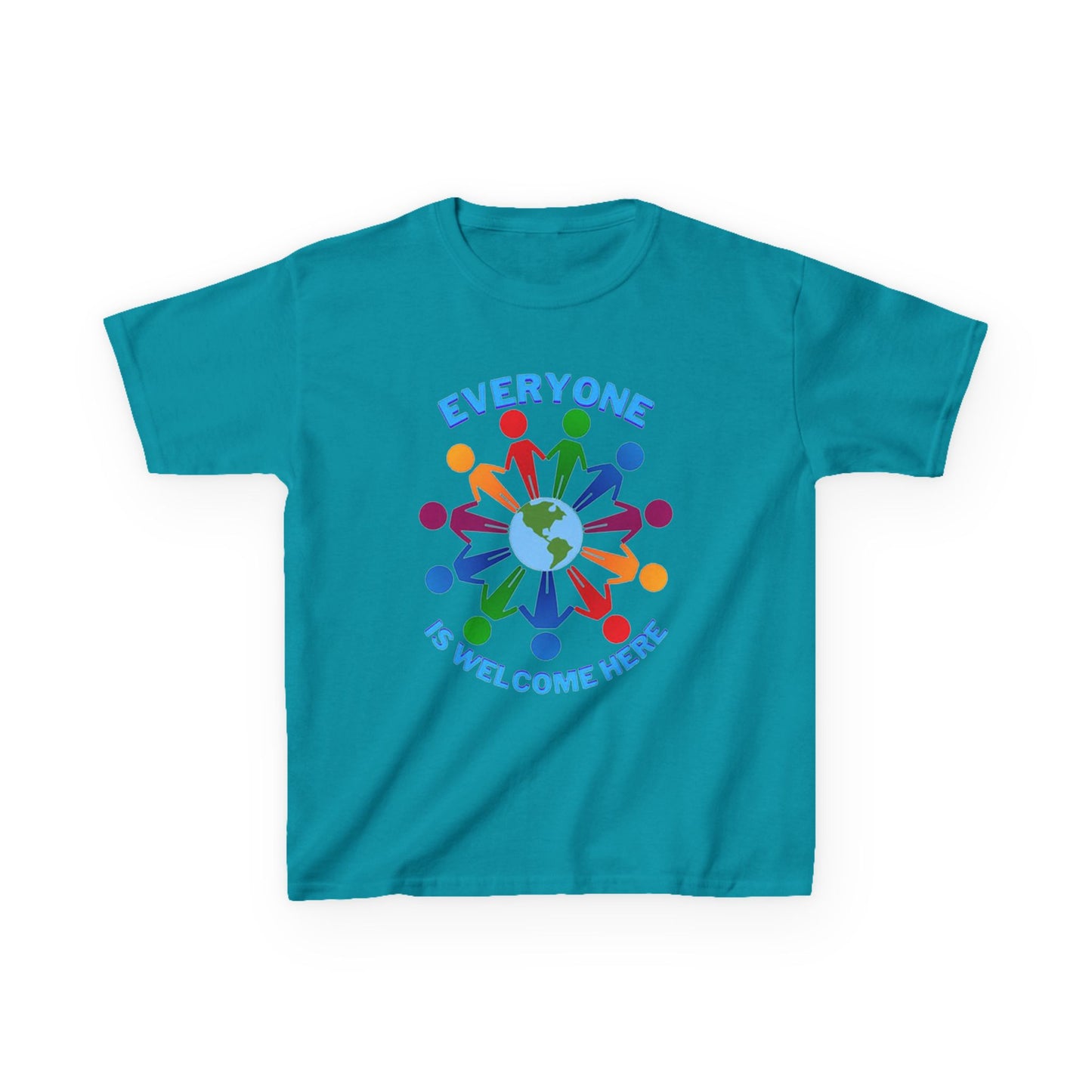 Inclusive Kids Tee - Everyone is Welcome Here, Rainbow T-Shirt, Kids Equality Wear, Unity Apparel, Diversity Gift, Positive Message Top