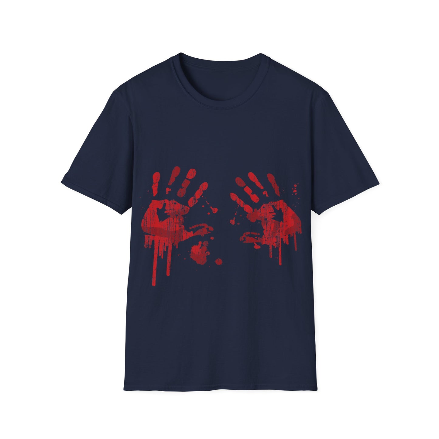 Bloody Handprints Unisex T-Shirt, Halloween Costume Tee, Spooky Graphic Shirt, Horror Movie Apparel, Gore T-Shirt