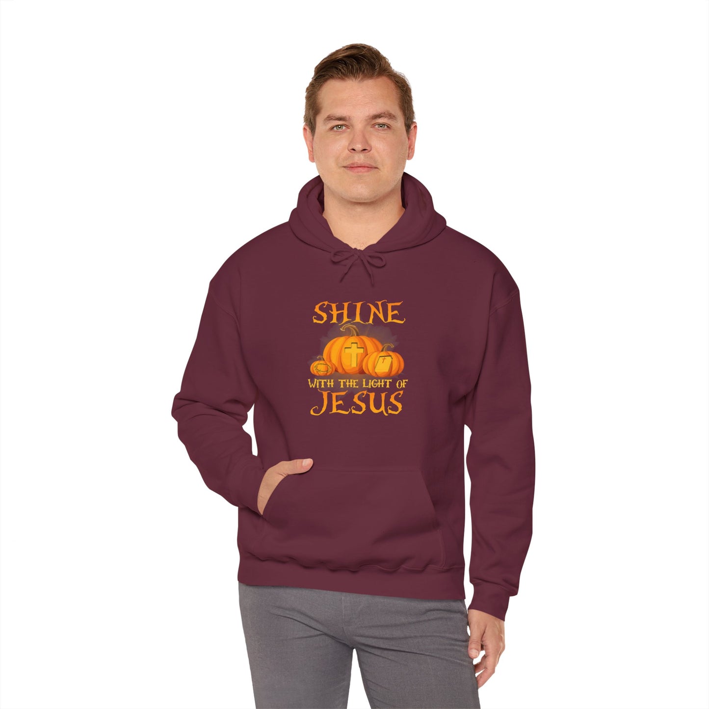 Shine in Jesus Pumpkin Sweatshirt | Fall Apparel, Christian Gift, Unisex Hoodie, Autumn Fashion, Thanksgiving Sweatshirt