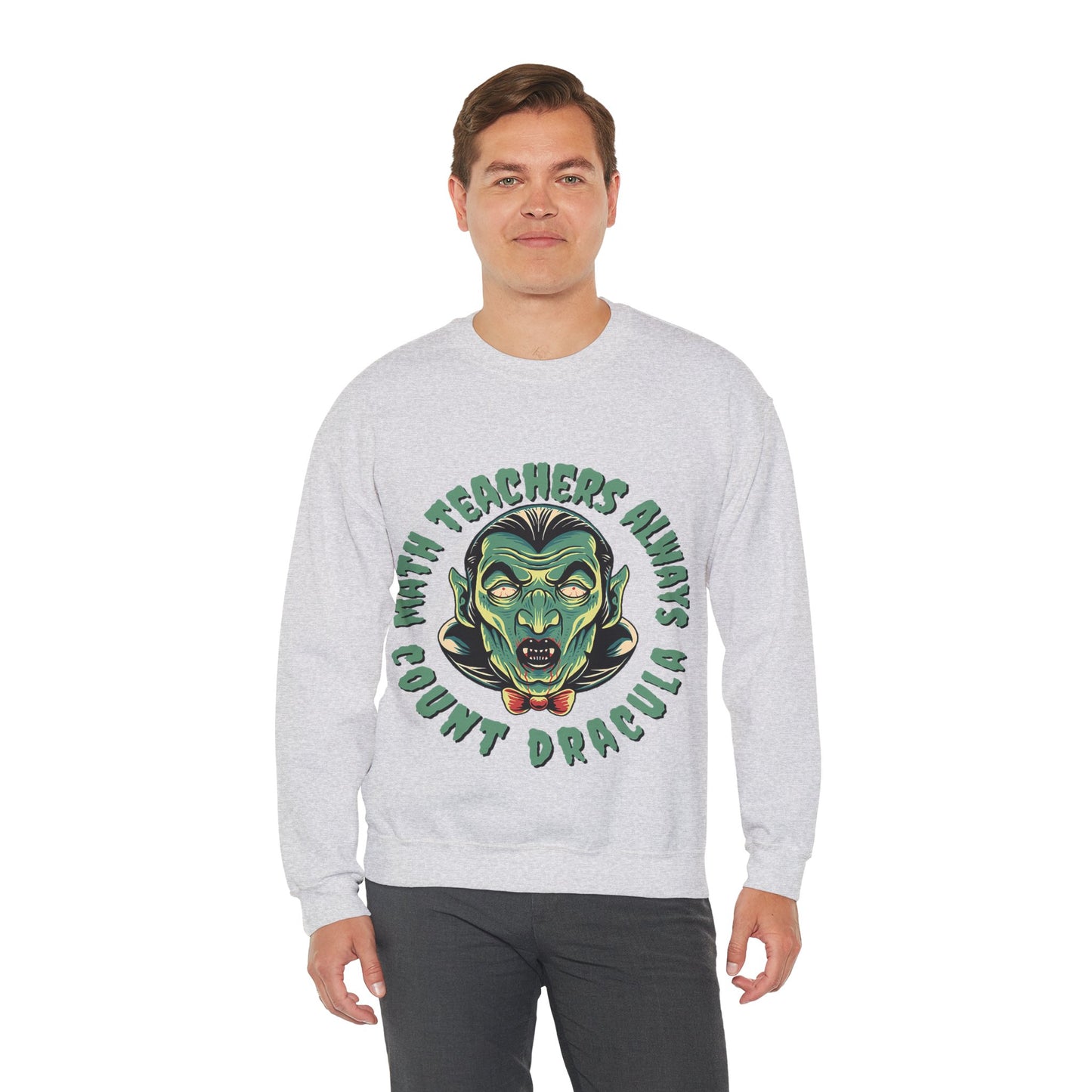 Halloween Count Dracula Sweatshirt, Unisex Crewneck for Teachers, Spooky Gift Idea, Fall Fashion, Halloween Costume