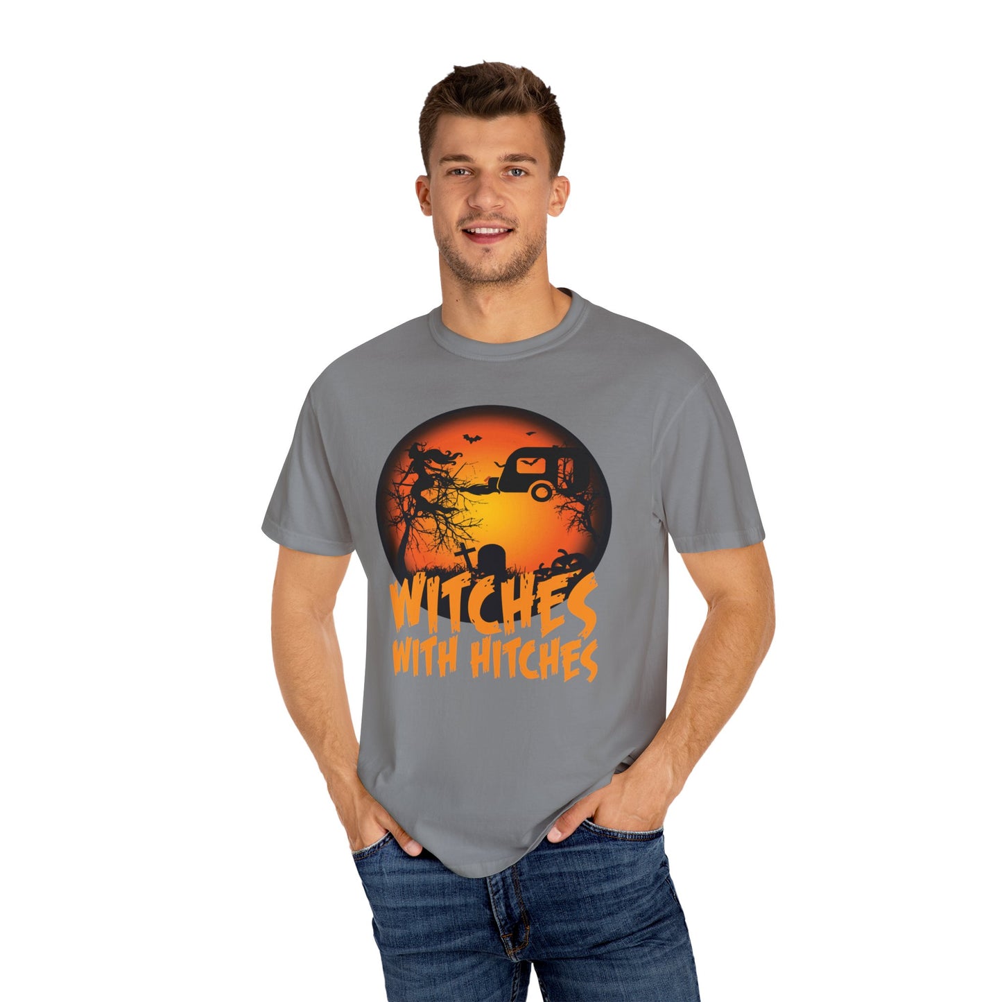 Witches with Hitches Unisex T-shirt | Halloween Apparel, Witchy Vibes, Casual Wear, Gift for Her, Festival T-shirt, Cozy Style