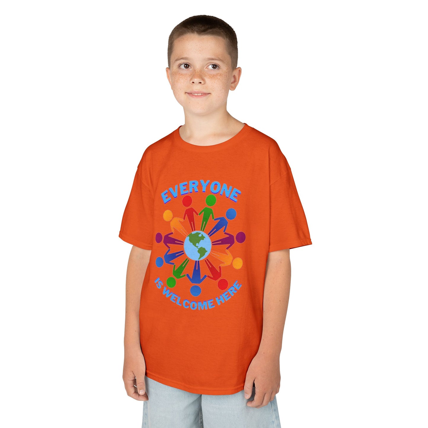 Inclusive Kids Tee - Everyone is Welcome Here, Rainbow T-Shirt, Kids Equality Wear, Unity Apparel, Diversity Gift, Positive Message Top