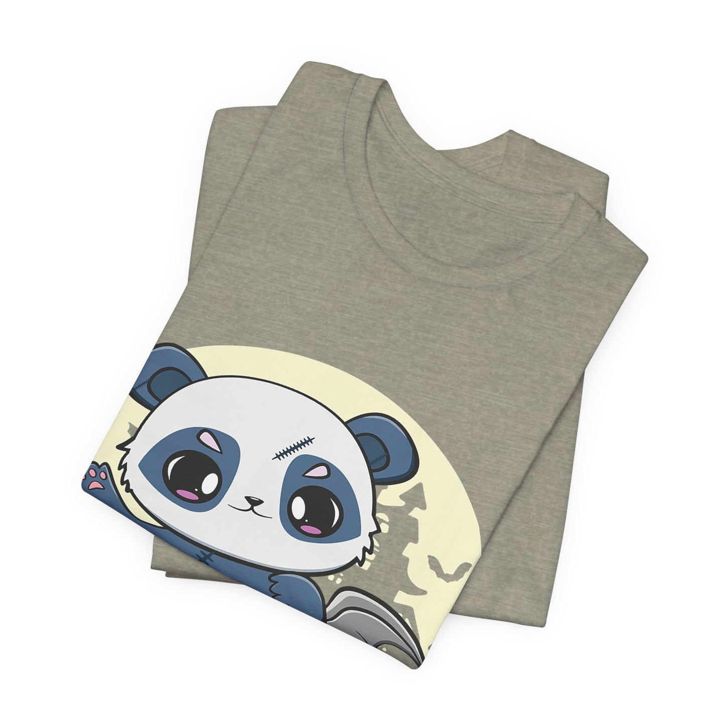Cute Panda Halloween Tee, Unisex Short Sleeve Shirt, Fun Graphic T-Shirt, Spooky Cute Apparel, Animal Lover Gift