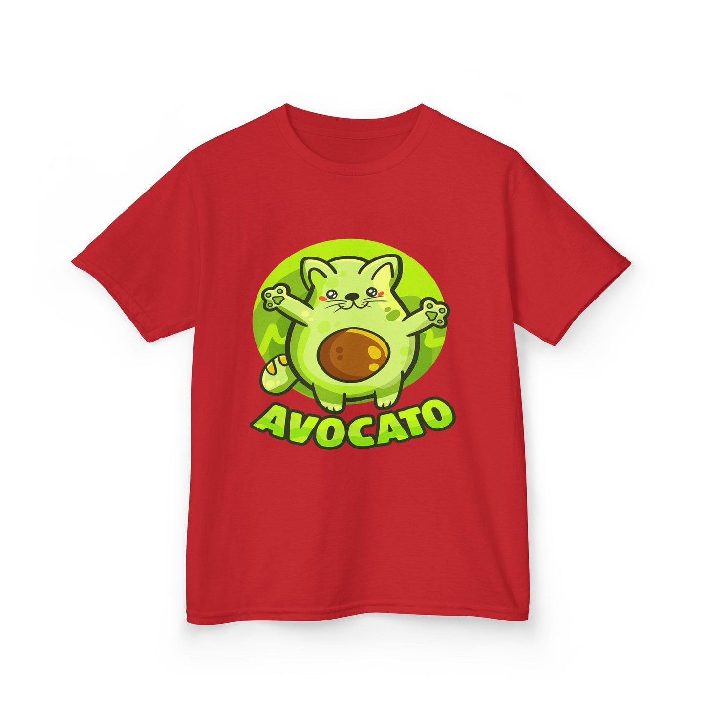 Cute Avocado Cat Kids Tee, Fun T-Shirt for Kids, Avocado Lover Gift, Playful Graphic Shirt, Birthday Party Outfit