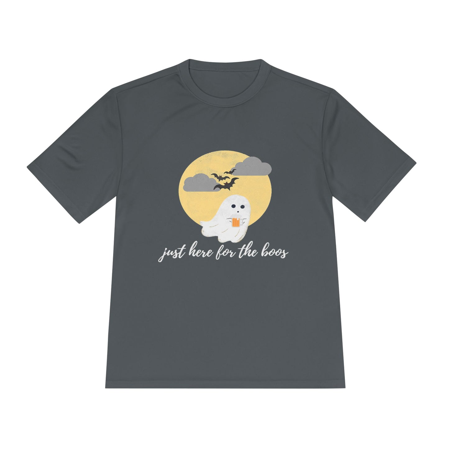 Whimsical Ghost Tee, Unisex Moisture Wicking T-Shirt, Halloween Apparel, Cute Graphic Tee, Fall Fashion, Lightweight Summer Shirt