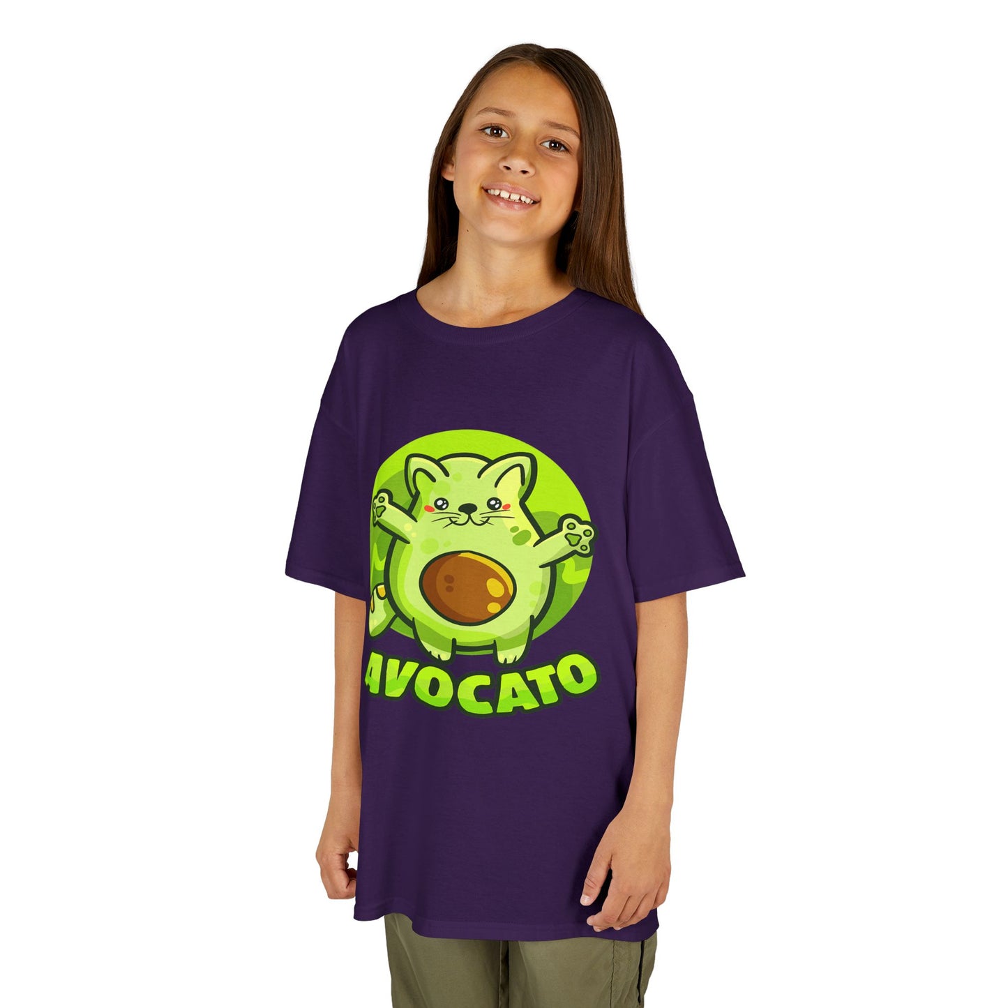 Cute Avocado Cat Kids Tee, Fun T-Shirt for Kids, Avocado Lover Gift, Playful Graphic Shirt, Birthday Party Outfit