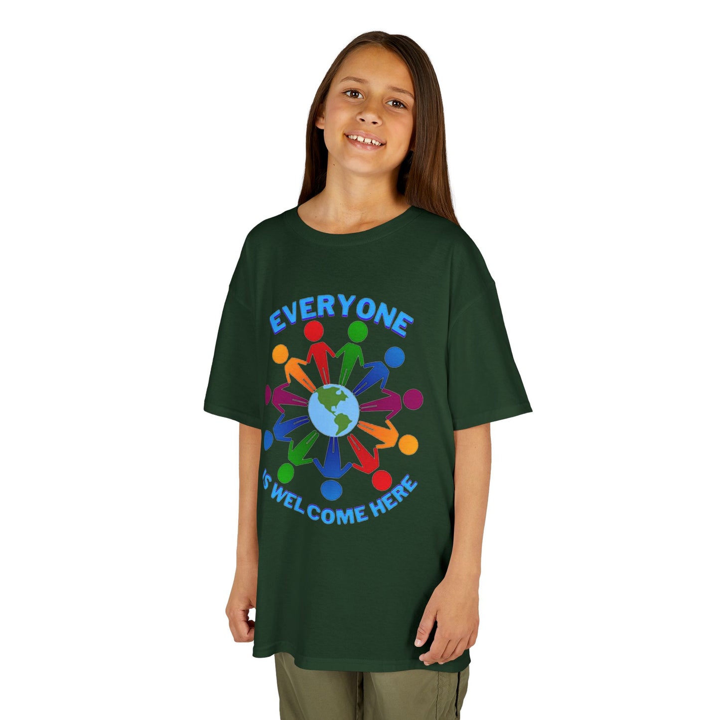 Inclusive Kids Tee - Everyone is Welcome Here, Rainbow T-Shirt, Kids Equality Wear, Unity Apparel, Diversity Gift, Positive Message Top