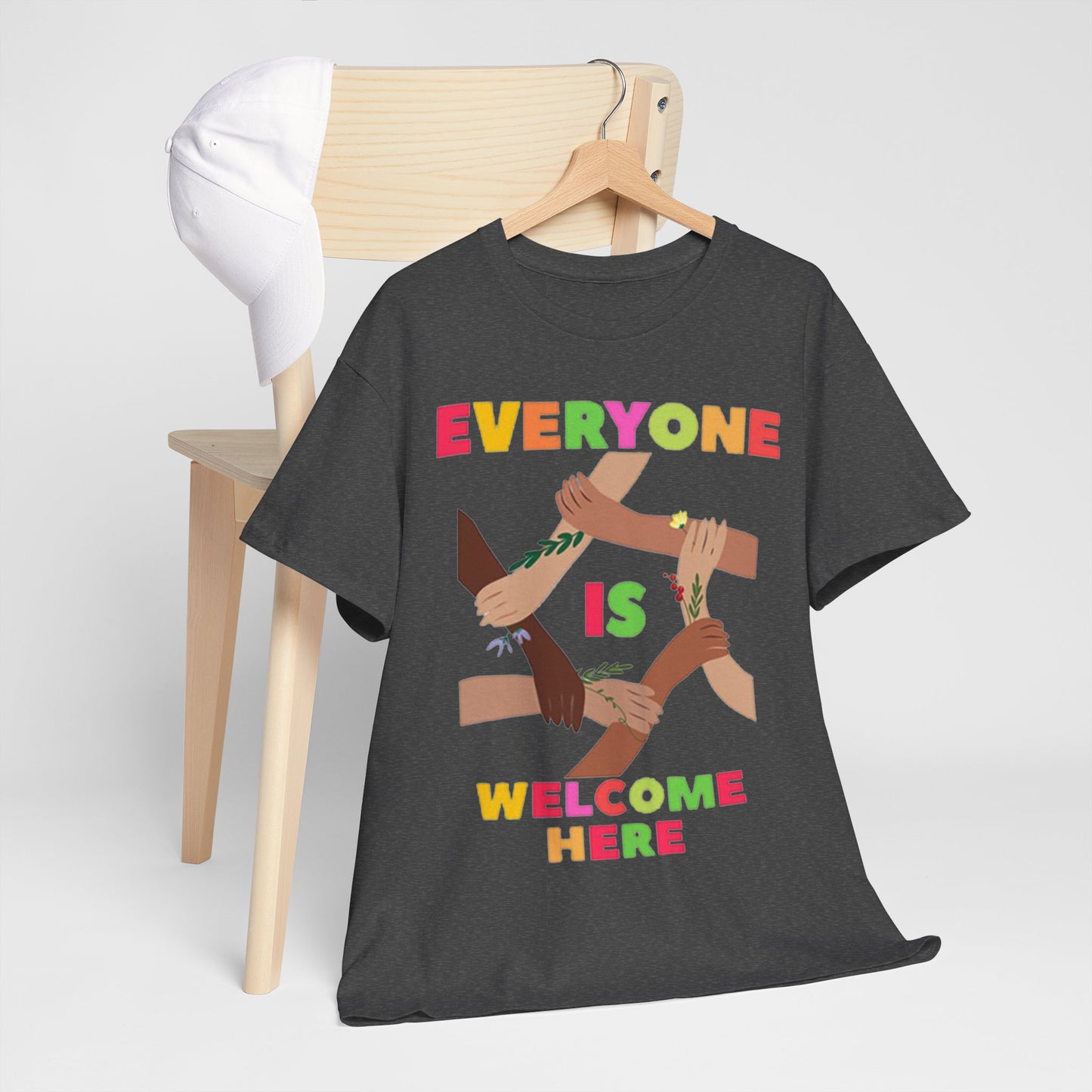 Inclusive Message Unisex Heavy Cotton Tee, Equality Shirt, Diversity Tee, Gift for Friends, Community Wear, Pride Apparel