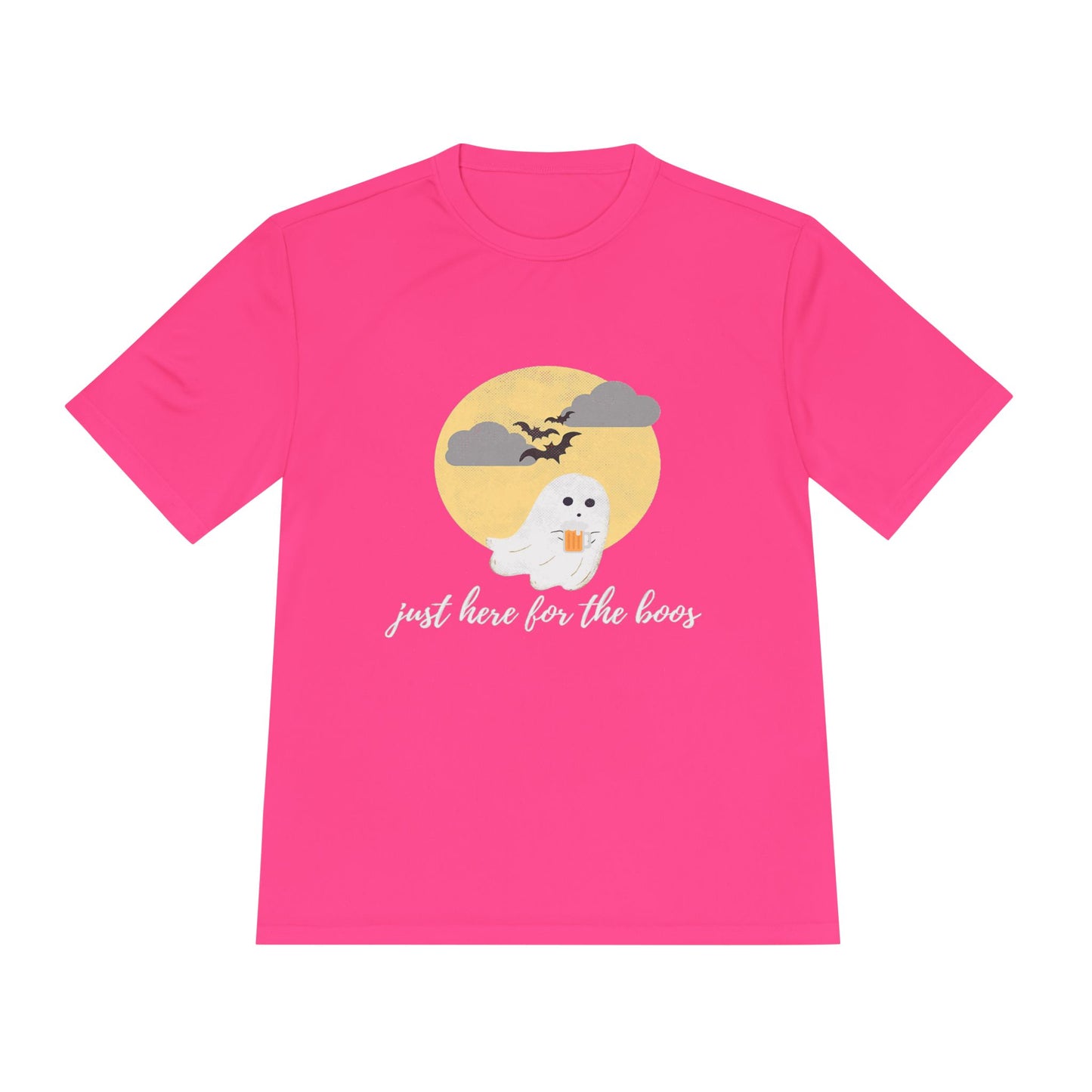 Whimsical Ghost Tee, Unisex Moisture Wicking T-Shirt, Halloween Apparel, Cute Graphic Tee, Fall Fashion, Lightweight Summer Shirt