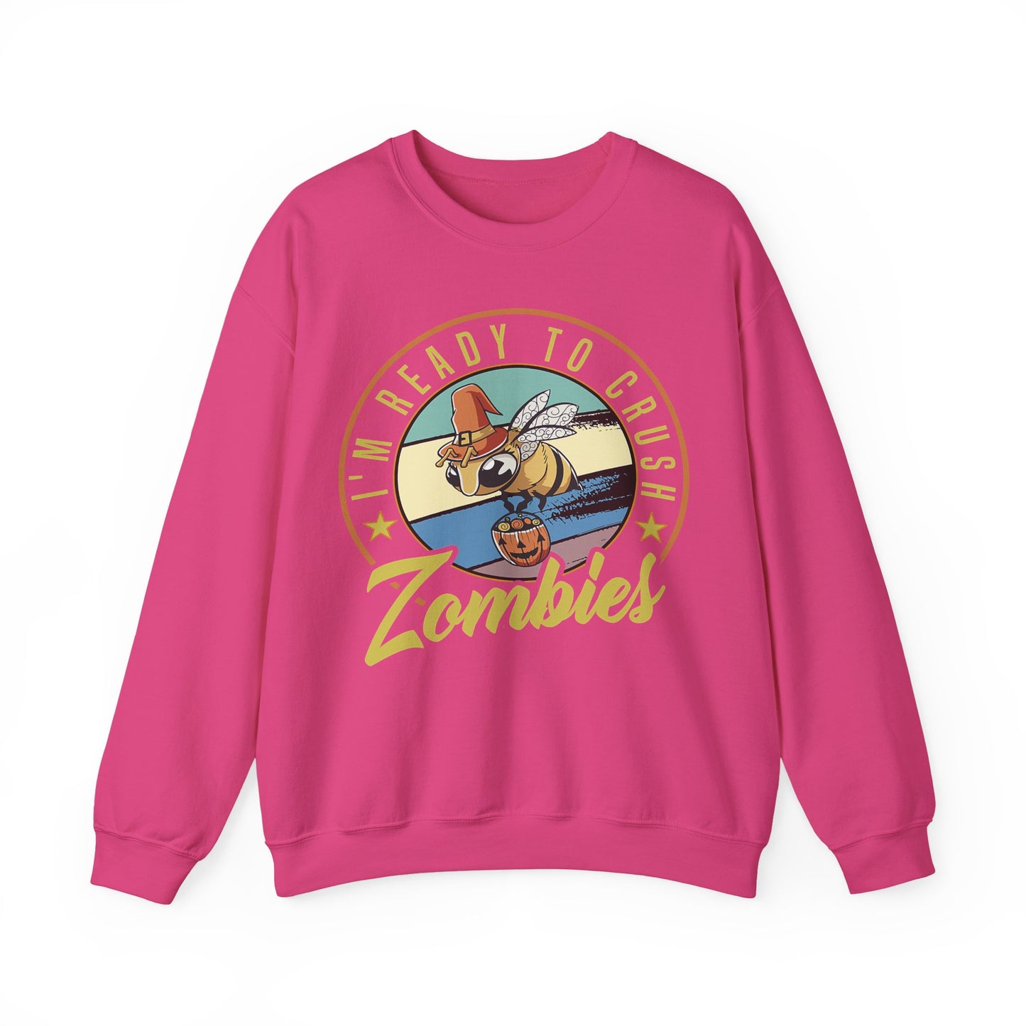 Zombie-Themed Crewneck Sweatshirt - Funny Halloween Gift for Friends, Casual Wear, Cozy Style, Unisex Apparel, Fall Fashion