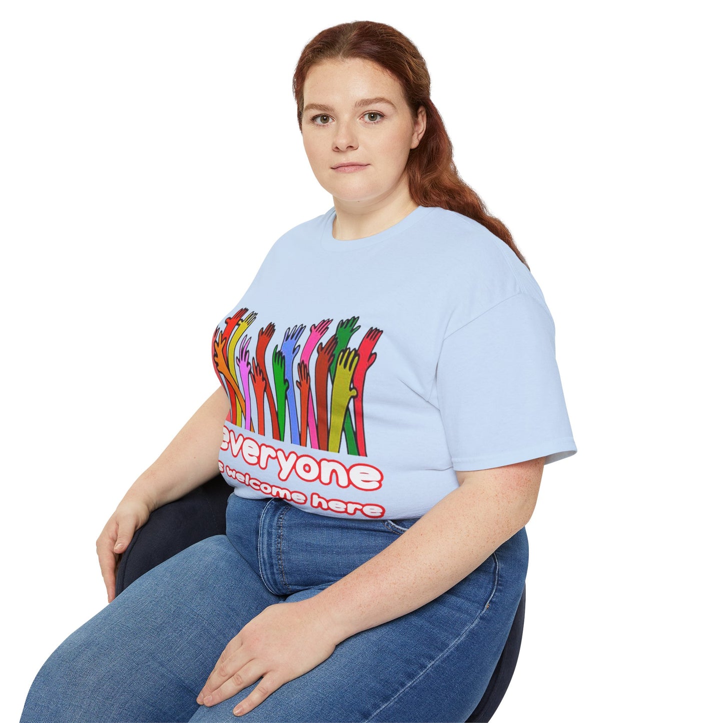 Inclusive Vibes Tee, Everyone is Welcome Here T-Shirt, Unity Tee, Proud Ally Shirt, Colorful Art Tee, Comfortable Cotton T-Shirt