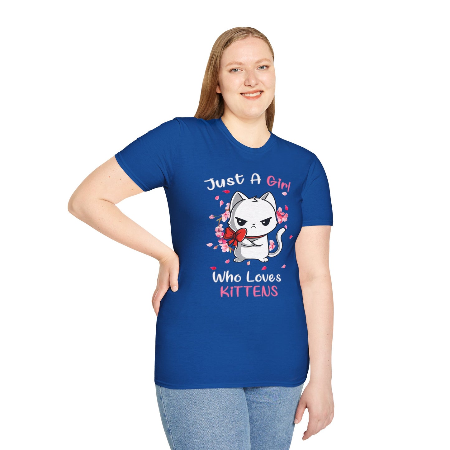 Cute Kittens Graphic Tee, Unisex Softstyle T-Shirt for Cat Lovers, Gift for Birthdays, Valentine's Day, Casual Wear, Animal Lovers