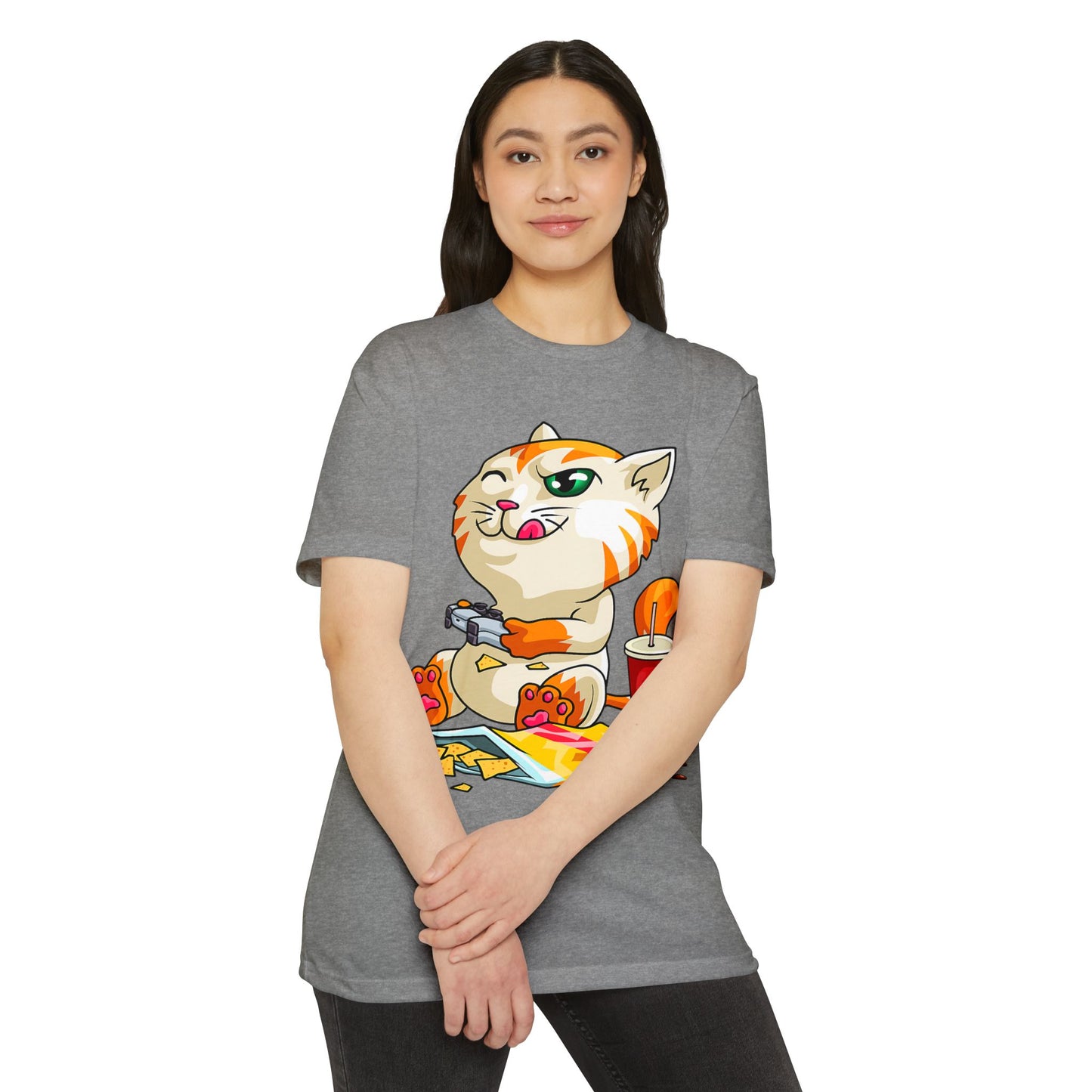 Playful Cat Gamer T-Shirt | Cute Cat Graphic Tee for Cat Lovers, Gifts for Gamers, Fun Casual Wear, Cool Animal Shirt, Unique Gift Idea