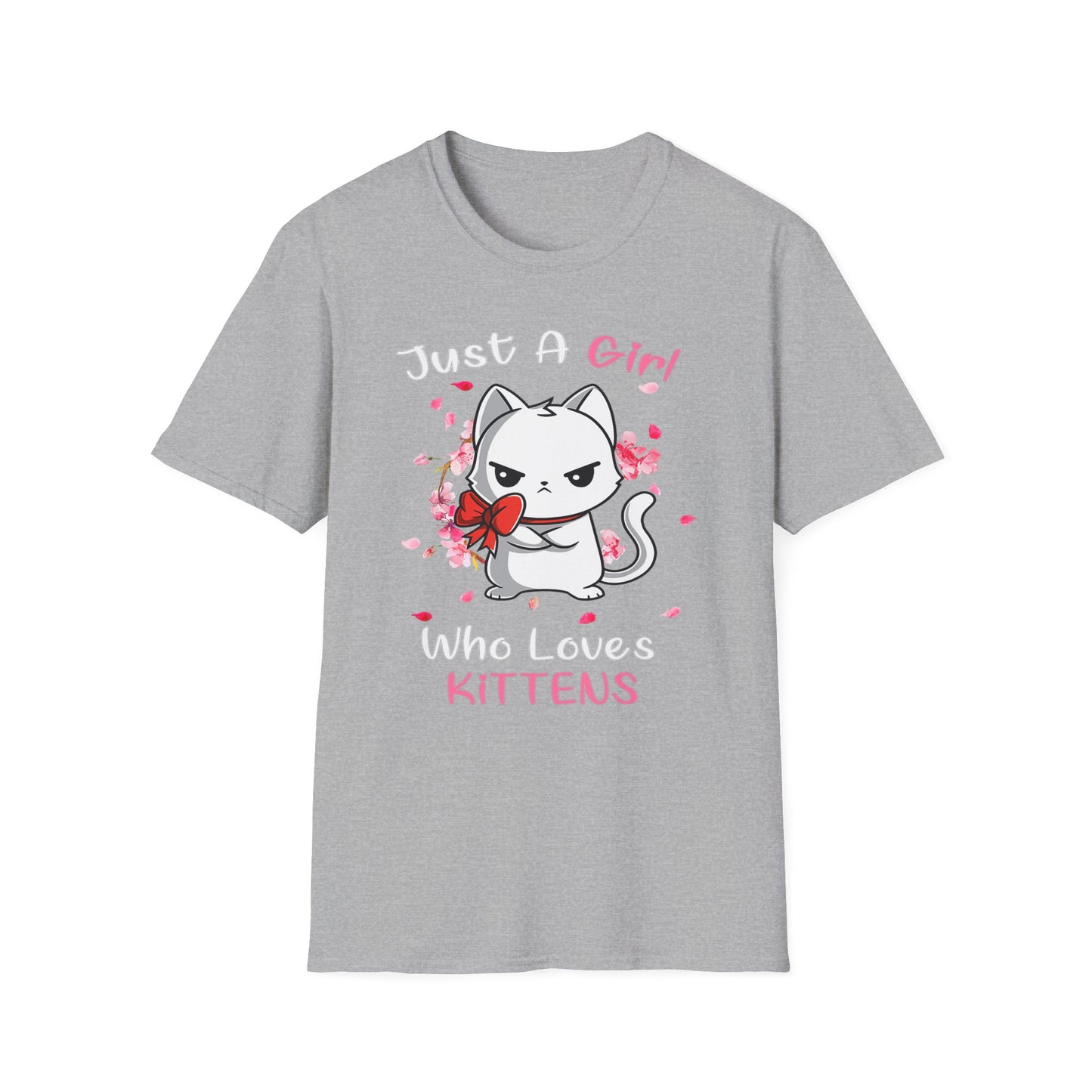Cute Kittens Graphic Tee, Unisex Softstyle T-Shirt for Cat Lovers, Gift for Birthdays, Valentine's Day, Casual Wear, Animal Lovers