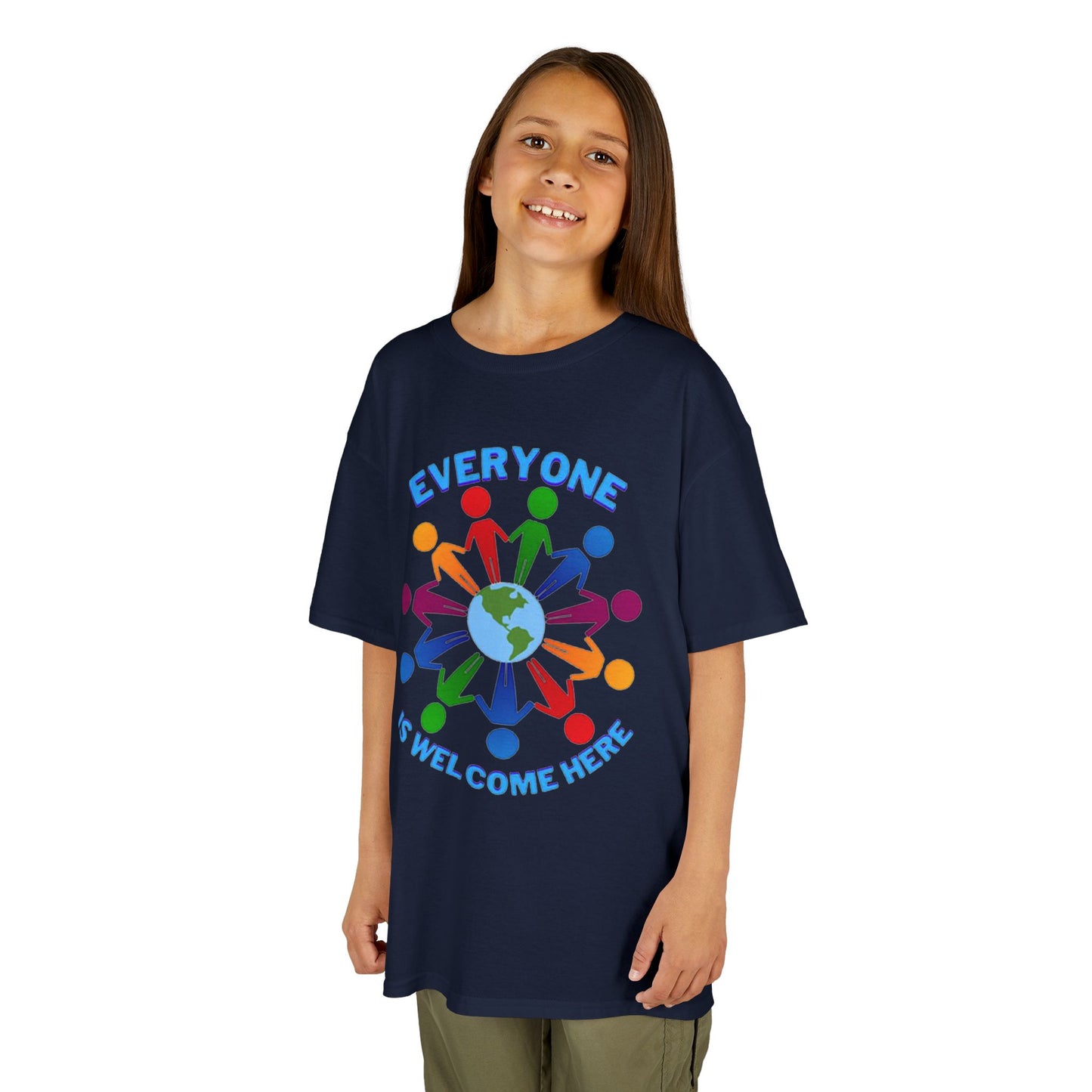 Inclusive Kids Tee - Everyone is Welcome Here, Rainbow T-Shirt, Kids Equality Wear, Unity Apparel, Diversity Gift, Positive Message Top