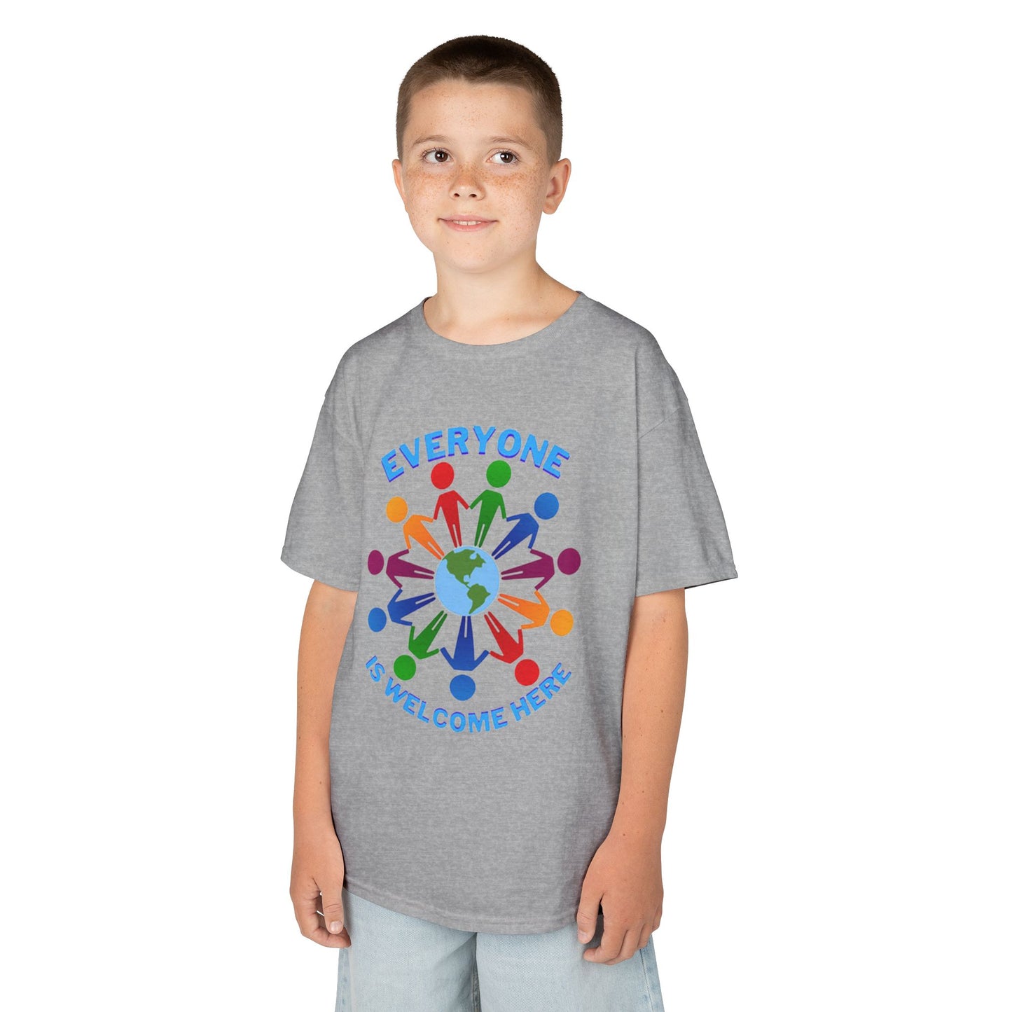 Inclusive Kids Tee - Everyone is Welcome Here, Rainbow T-Shirt, Kids Equality Wear, Unity Apparel, Diversity Gift, Positive Message Top