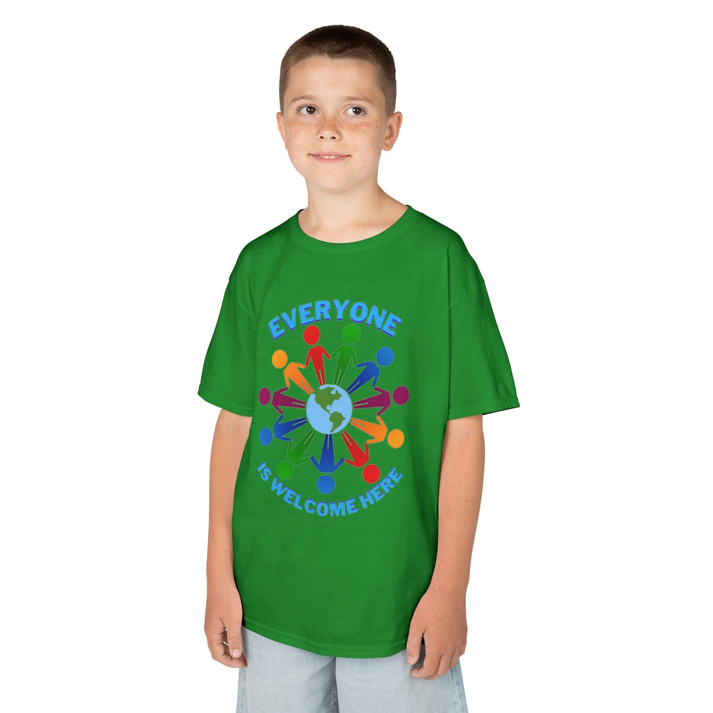 Inclusive Kids Tee - Everyone is Welcome Here, Rainbow T-Shirt, Kids Equality Wear, Unity Apparel, Diversity Gift, Positive Message Top