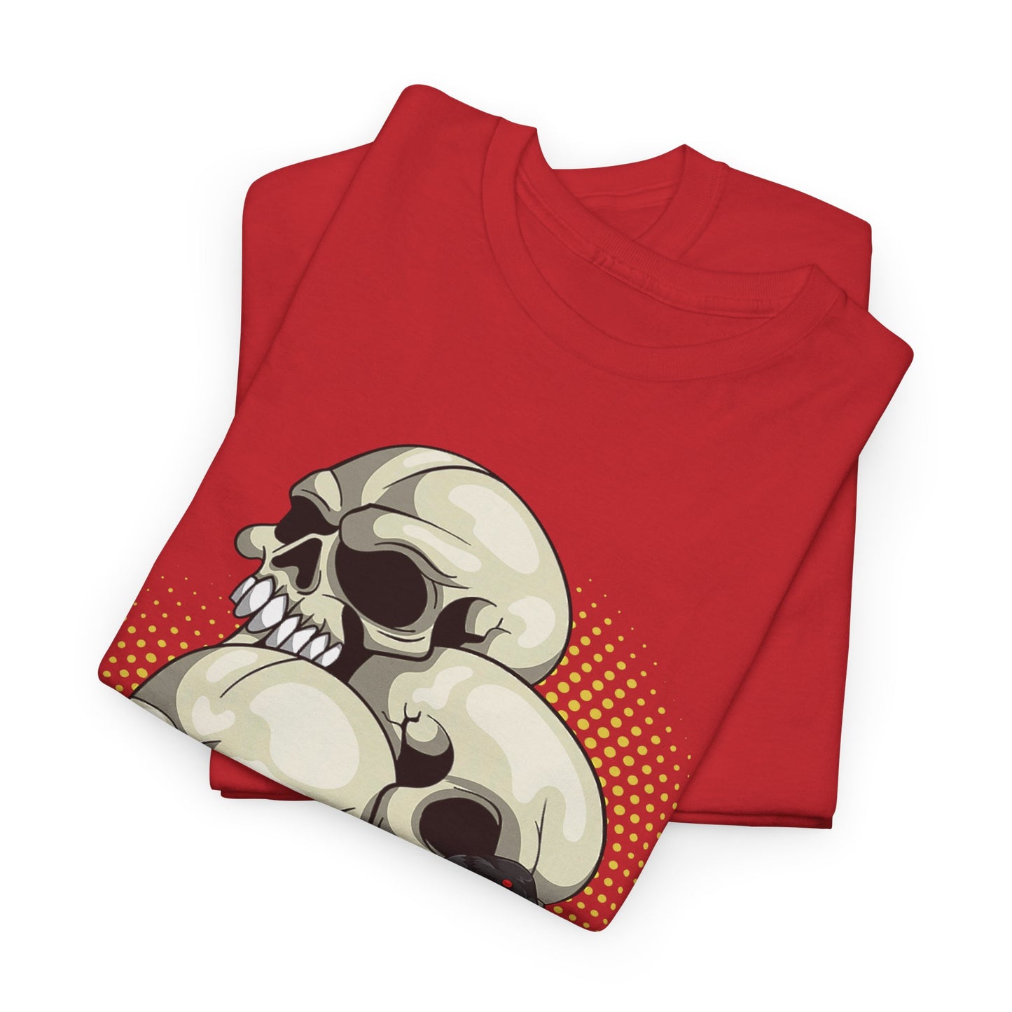 Skull Crow Tee - Unisex Heavy Cotton T-Shirt, Edgy Graphic Shirt, Gothic Style Apparel, Halloween Outfit, Alternative Fashion