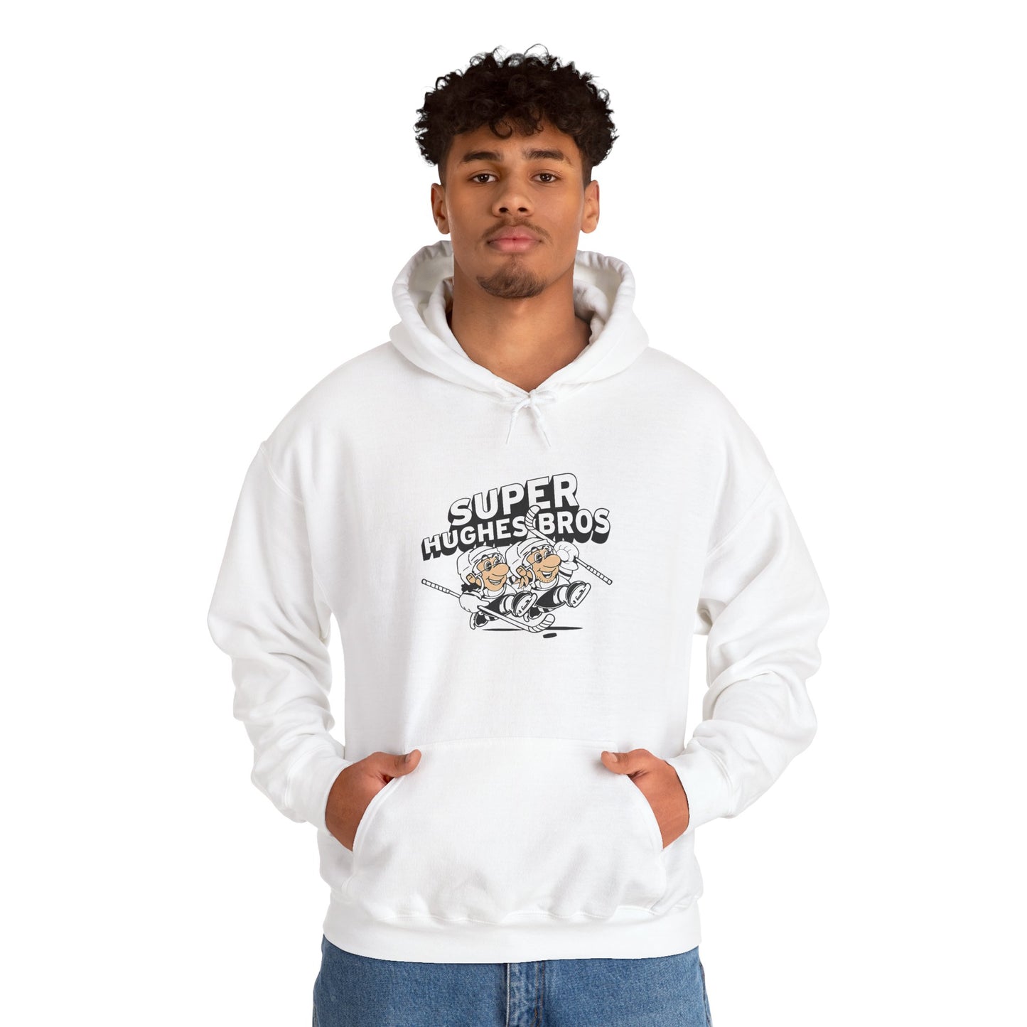 Super Hughes Bros Hoodie, Cozy Unisex Sweatshirt for Gamers, Fun Gift for Birthdays and Holidays, Relaxed Casual Wear