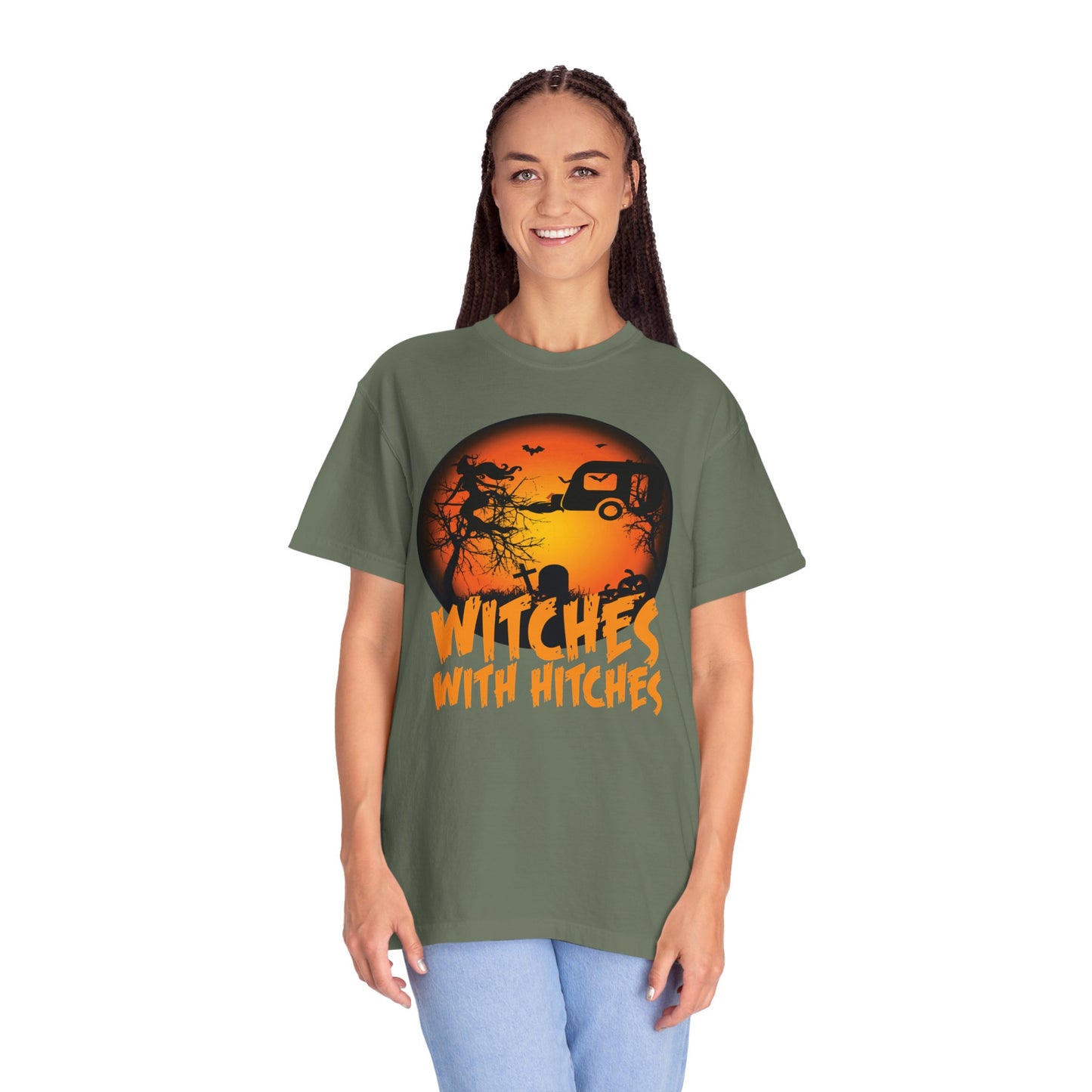 Witches with Hitches Unisex T-shirt | Halloween Apparel, Witchy Vibes, Casual Wear, Gift for Her, Festival T-shirt, Cozy Style