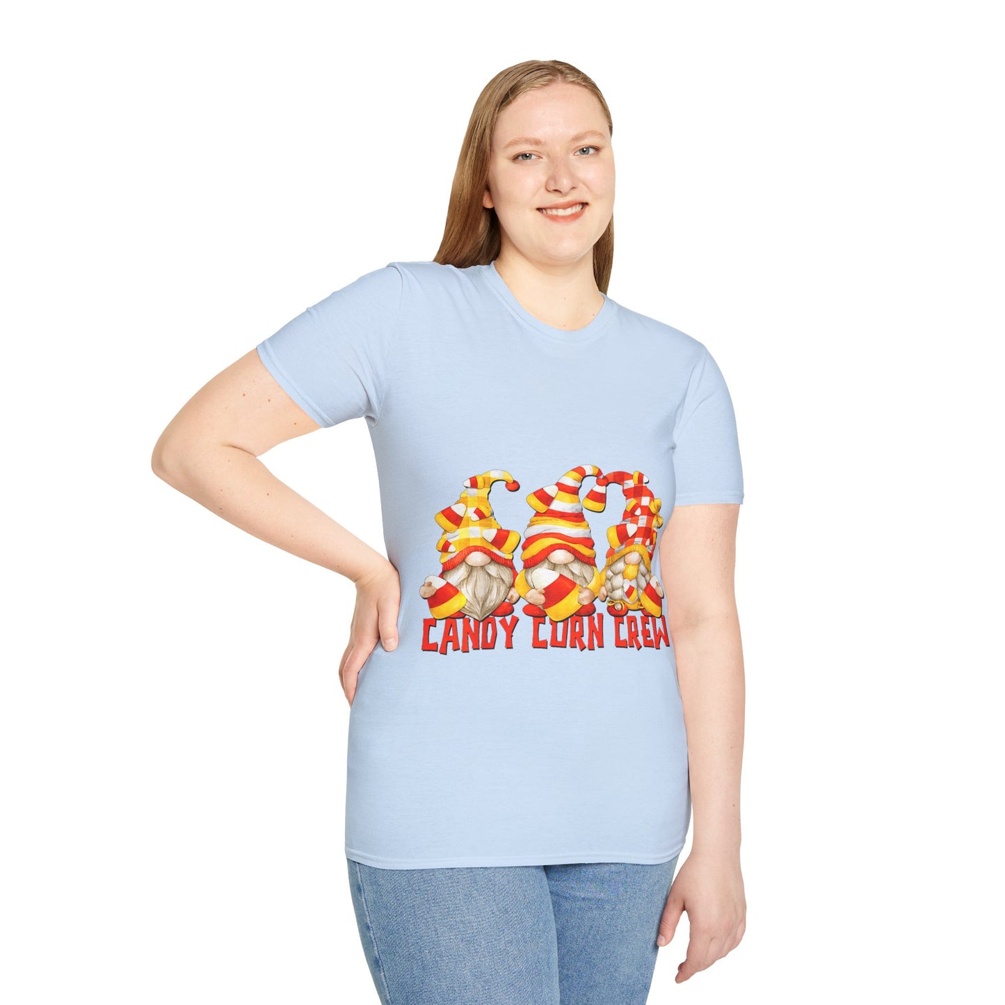 Candy Corn Crew Unisex T-Shirt - Fall Fashion, Halloween Apparel, Thanksgiving Gatherings, Cozy Comfort, Seasonal Style