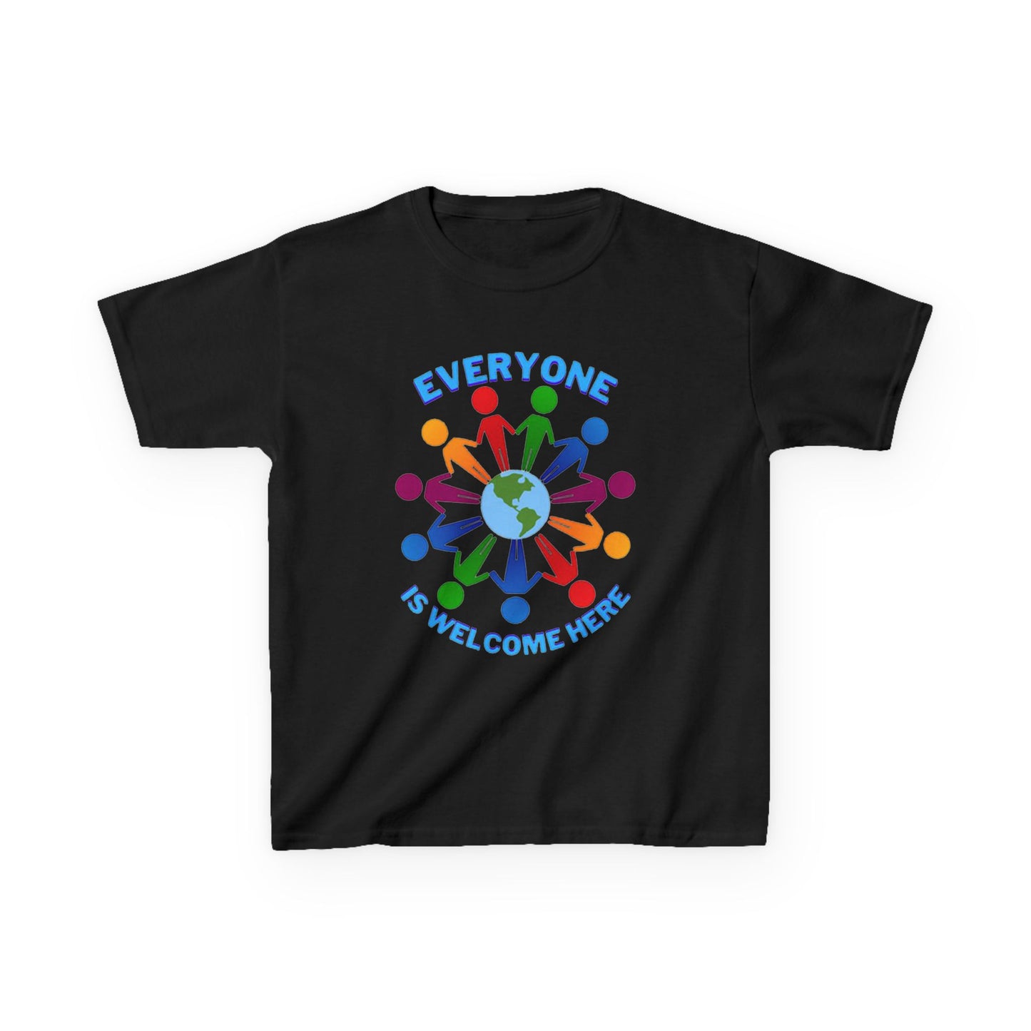 Inclusive Kids Tee - Everyone is Welcome Here, Rainbow T-Shirt, Kids Equality Wear, Unity Apparel, Diversity Gift, Positive Message Top
