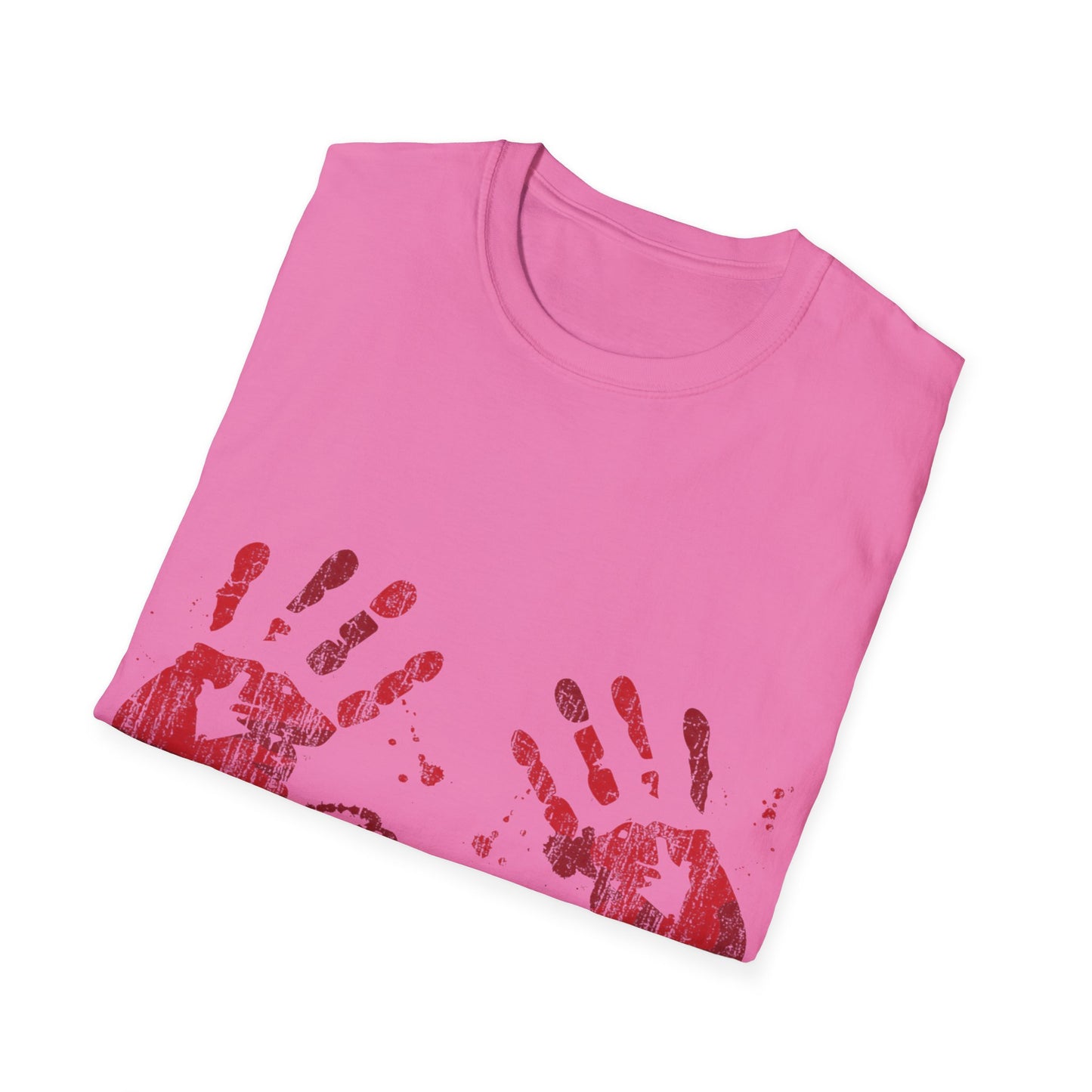 Bloody Handprints Unisex T-Shirt, Halloween Costume Tee, Spooky Graphic Shirt, Horror Movie Apparel, Gore T-Shirt