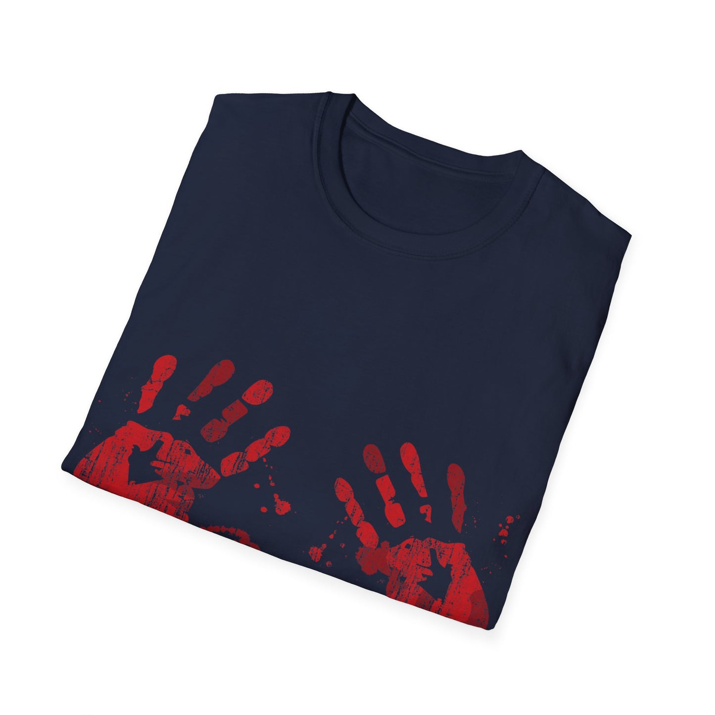 Bloody Handprints Unisex T-Shirt, Halloween Costume Tee, Spooky Graphic Shirt, Horror Movie Apparel, Gore T-Shirt