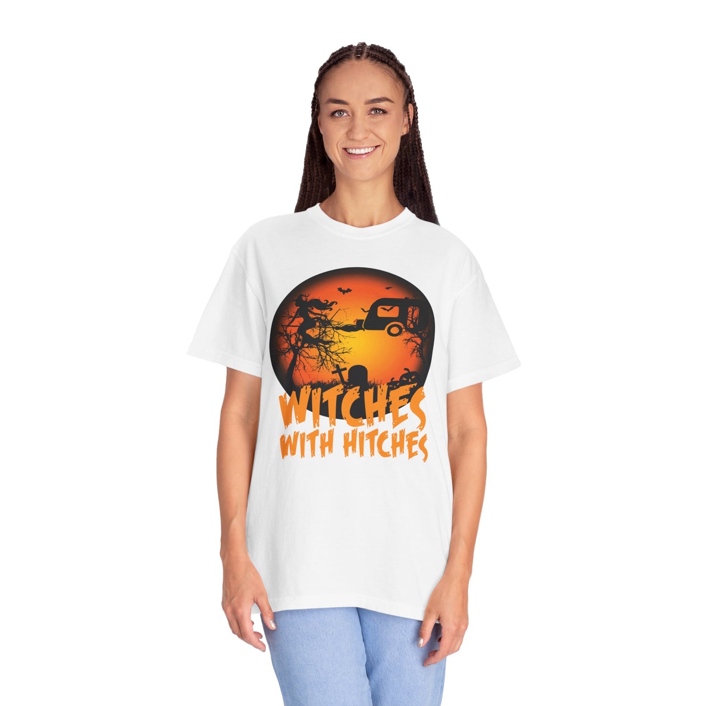 Witches with Hitches Unisex T-shirt | Halloween Apparel, Witchy Vibes, Casual Wear, Gift for Her, Festival T-shirt, Cozy Style