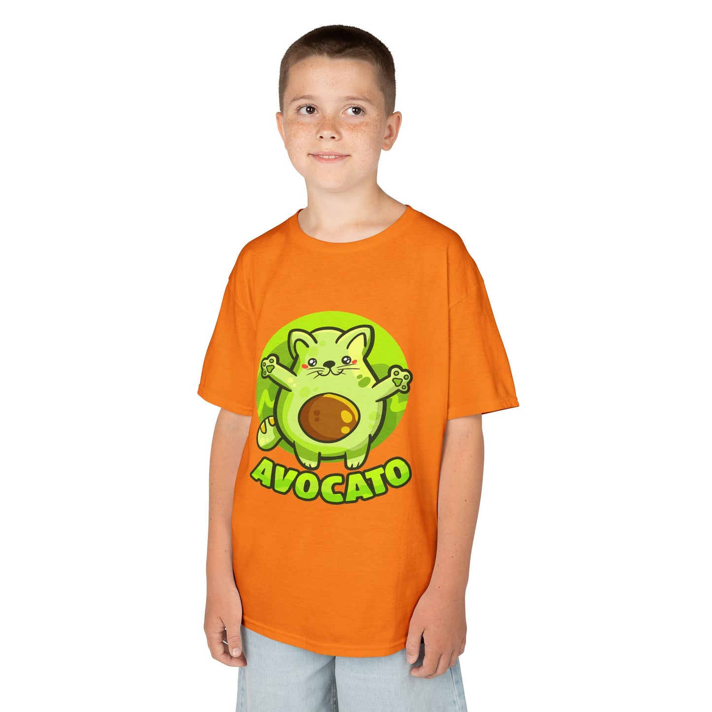 Cute Avocado Cat Kids Tee, Fun T-Shirt for Kids, Avocado Lover Gift, Playful Graphic Shirt, Birthday Party Outfit