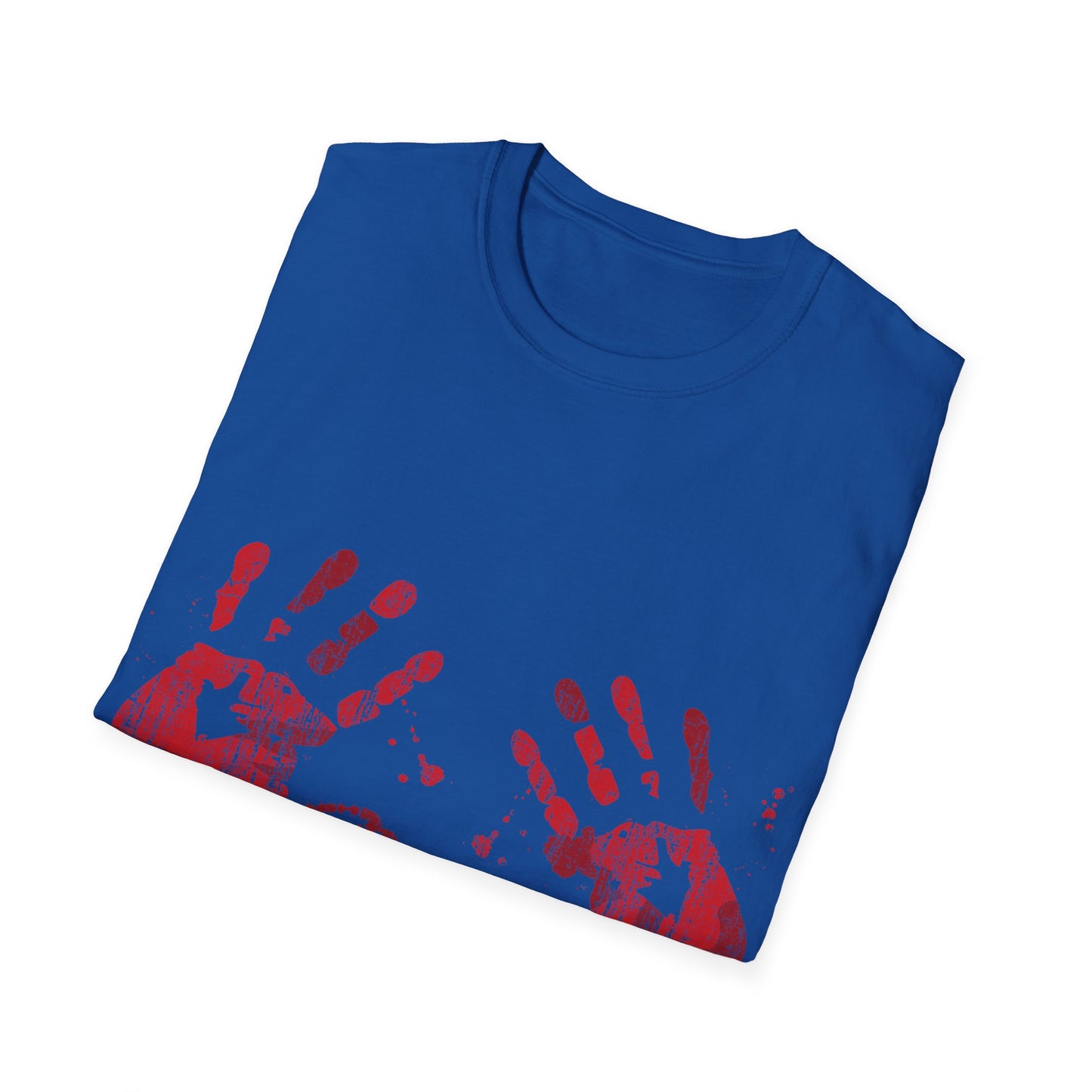 Bloody Handprints Unisex T-Shirt, Halloween Costume Tee, Spooky Graphic Shirt, Horror Movie Apparel, Gore T-Shirt