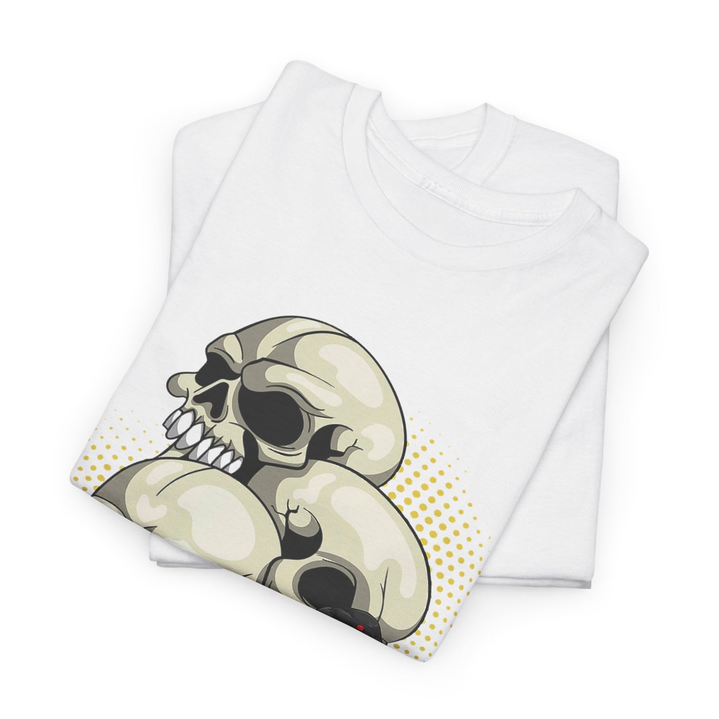 Skull Crow Tee - Unisex Heavy Cotton T-Shirt, Edgy Graphic Shirt, Gothic Style Apparel, Halloween Outfit, Alternative Fashion
