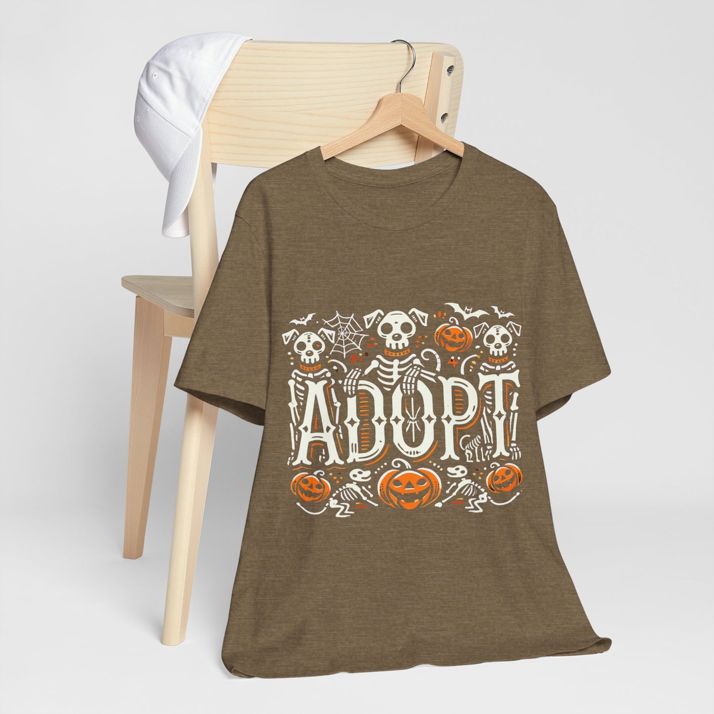Pumpkin-Themed Adoption Awareness Tee, Perfect for Halloween, Dog Lovers, Pet Advocates, Animal Rescue Fundraisers, Fall Celebrations