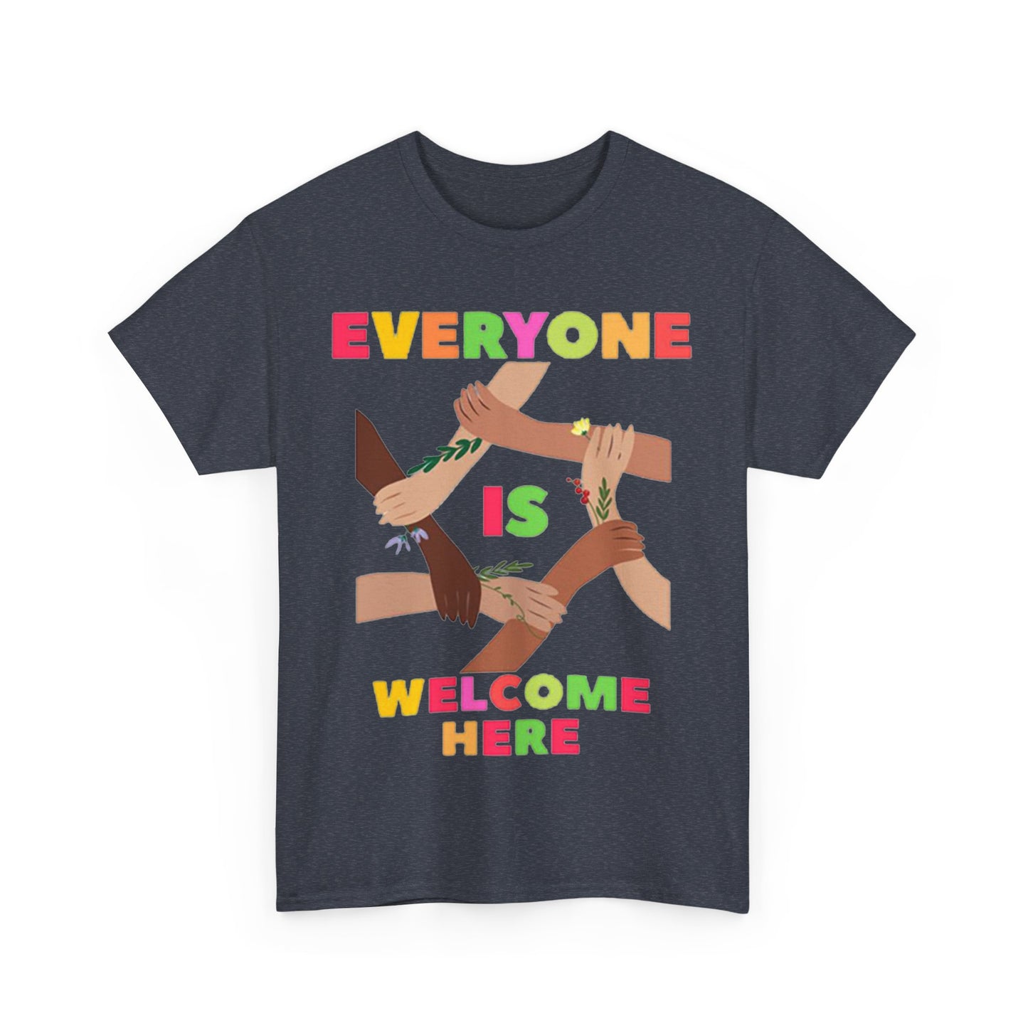Inclusive Message Unisex Heavy Cotton Tee, Equality Shirt, Diversity Tee, Gift for Friends, Community Wear, Pride Apparel