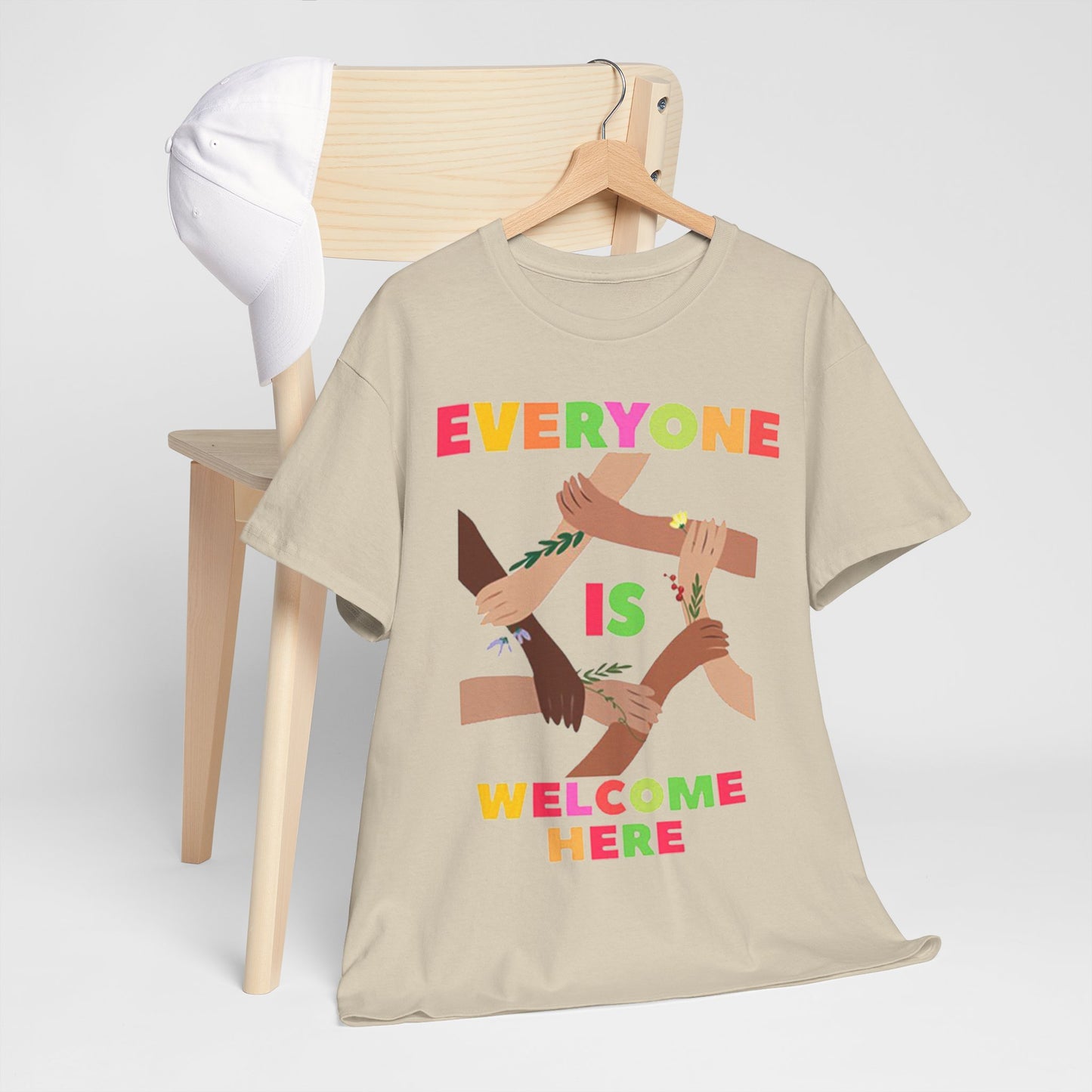 Inclusive Message Unisex Heavy Cotton Tee, Equality Shirt, Diversity Tee, Gift for Friends, Community Wear, Pride Apparel