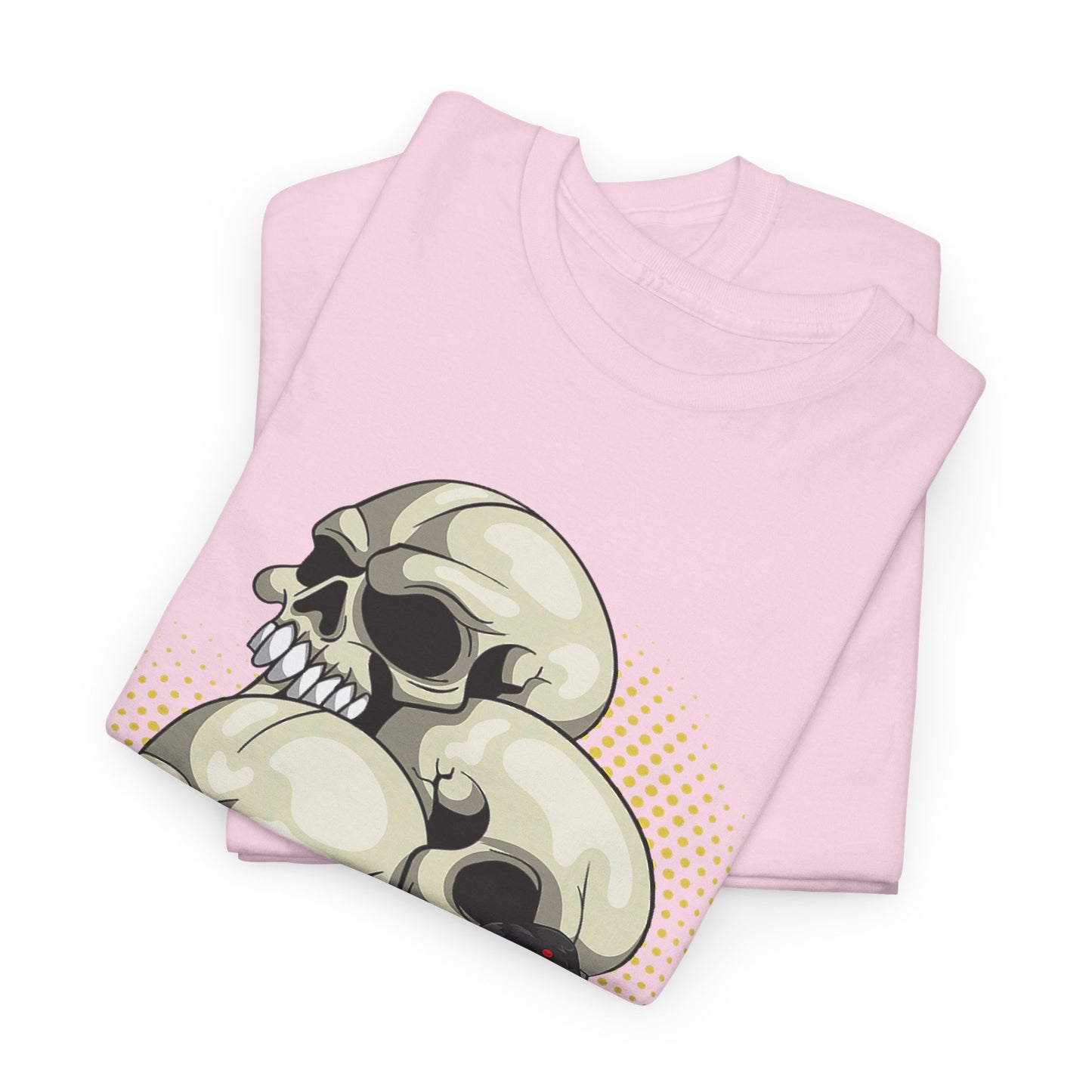 Skull Crow Tee - Unisex Heavy Cotton T-Shirt, Edgy Graphic Shirt, Gothic Style Apparel, Halloween Outfit, Alternative Fashion