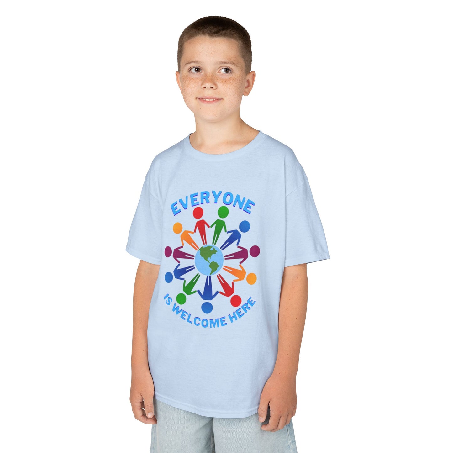 Inclusive Kids Tee - Everyone is Welcome Here, Rainbow T-Shirt, Kids Equality Wear, Unity Apparel, Diversity Gift, Positive Message Top