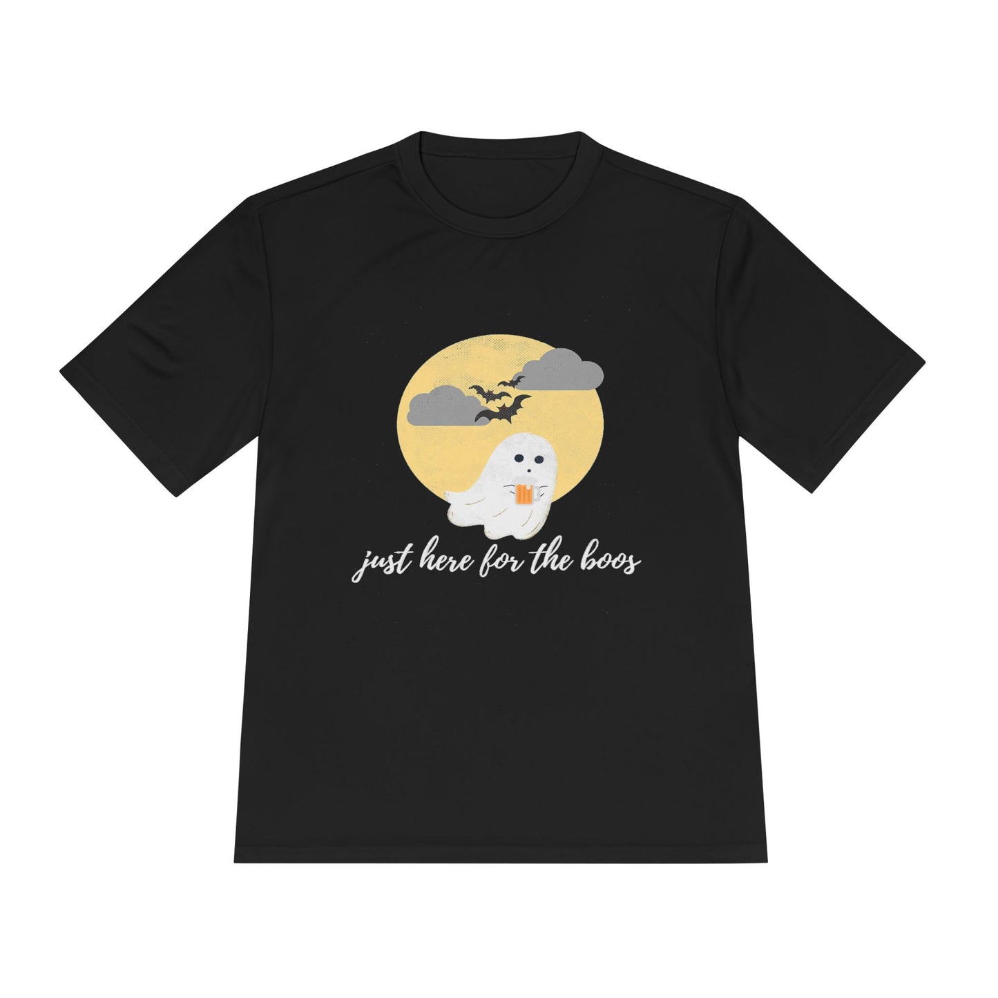 Whimsical Ghost Tee, Unisex Moisture Wicking T-Shirt, Halloween Apparel, Cute Graphic Tee, Fall Fashion, Lightweight Summer Shirt