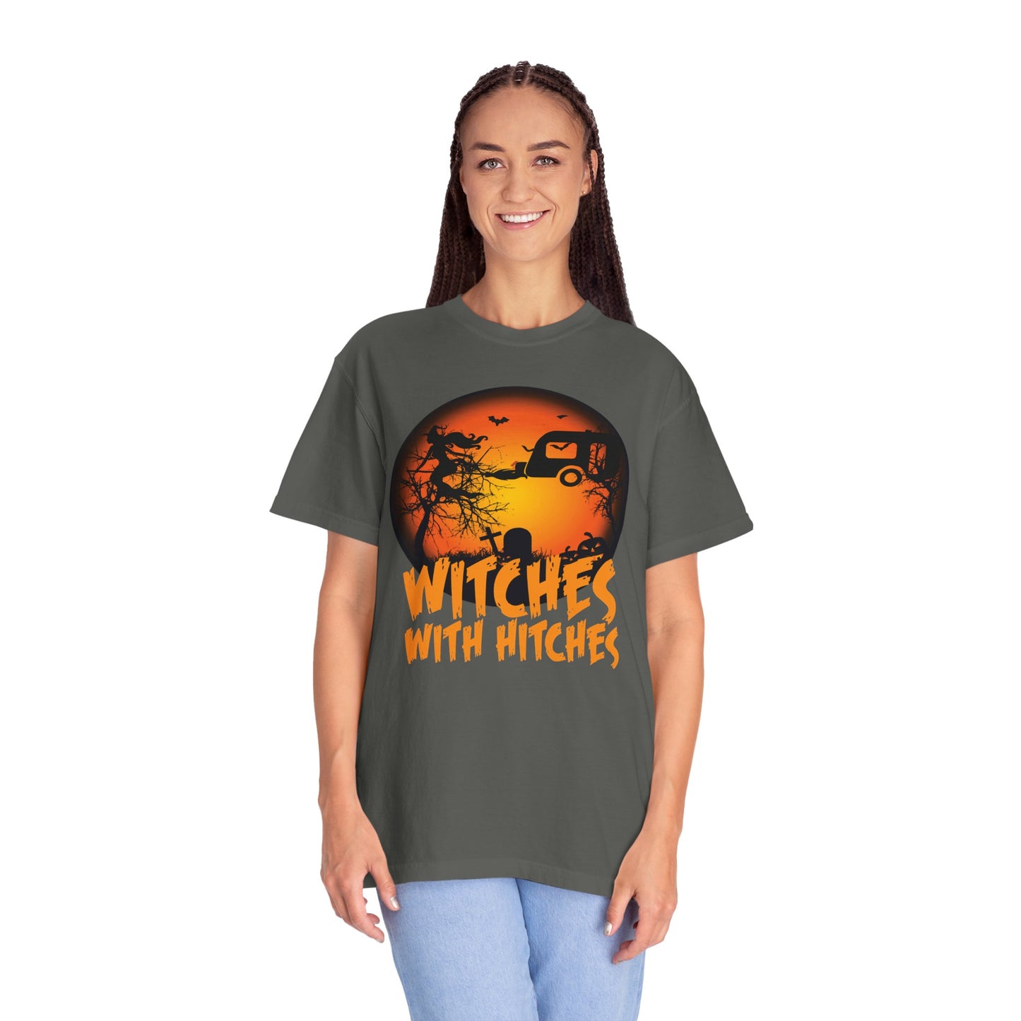 Witches with Hitches Unisex T-shirt | Halloween Apparel, Witchy Vibes, Casual Wear, Gift for Her, Festival T-shirt, Cozy Style