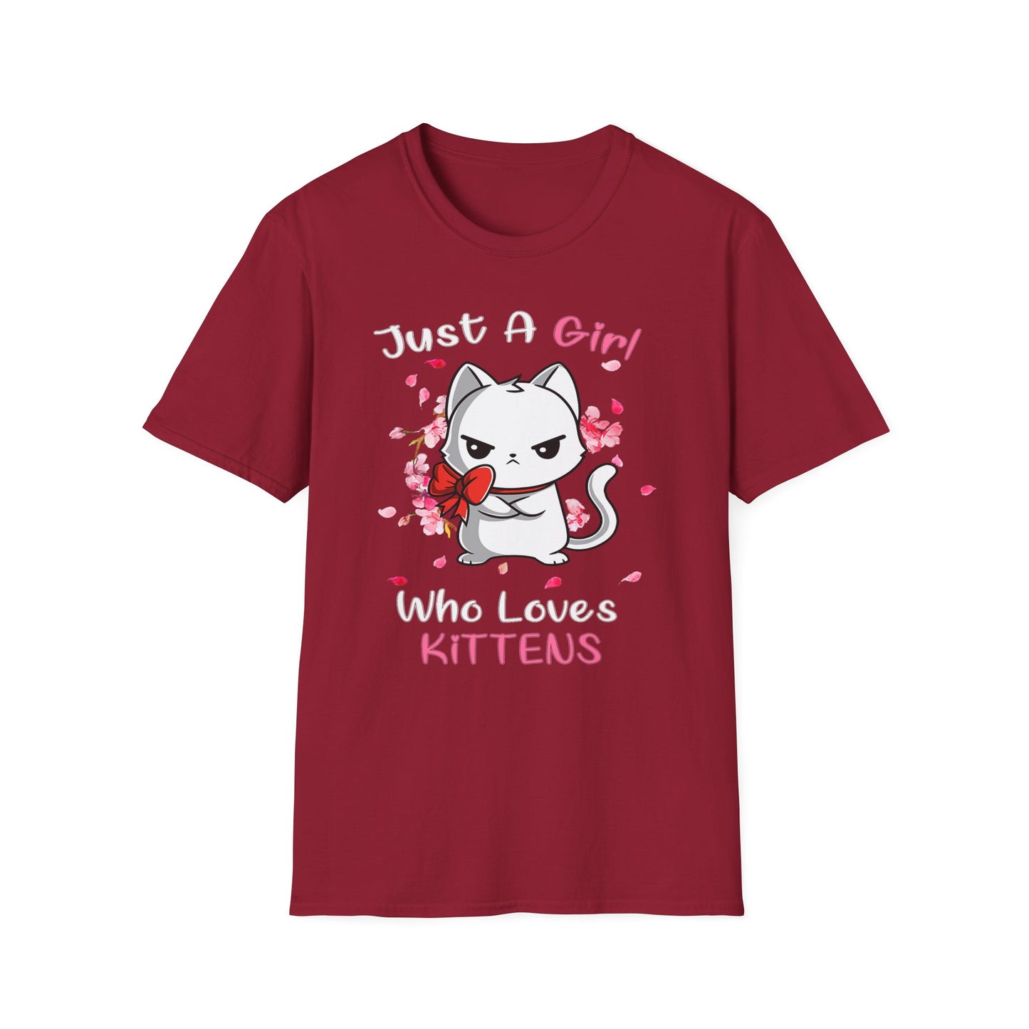 Cute Kittens Graphic Tee, Unisex Softstyle T-Shirt for Cat Lovers, Gift for Birthdays, Valentine's Day, Casual Wear, Animal Lovers