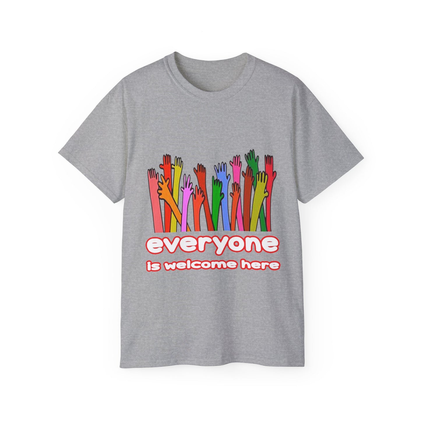 Inclusive Vibes Tee, Everyone is Welcome Here T-Shirt, Unity Tee, Proud Ally Shirt, Colorful Art Tee, Comfortable Cotton T-Shirt