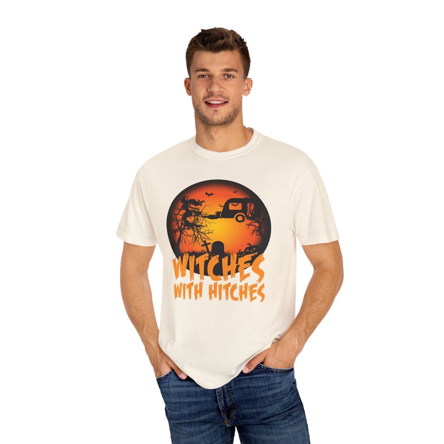 Witches with Hitches Unisex T-shirt | Halloween Apparel, Witchy Vibes, Casual Wear, Gift for Her, Festival T-shirt, Cozy Style