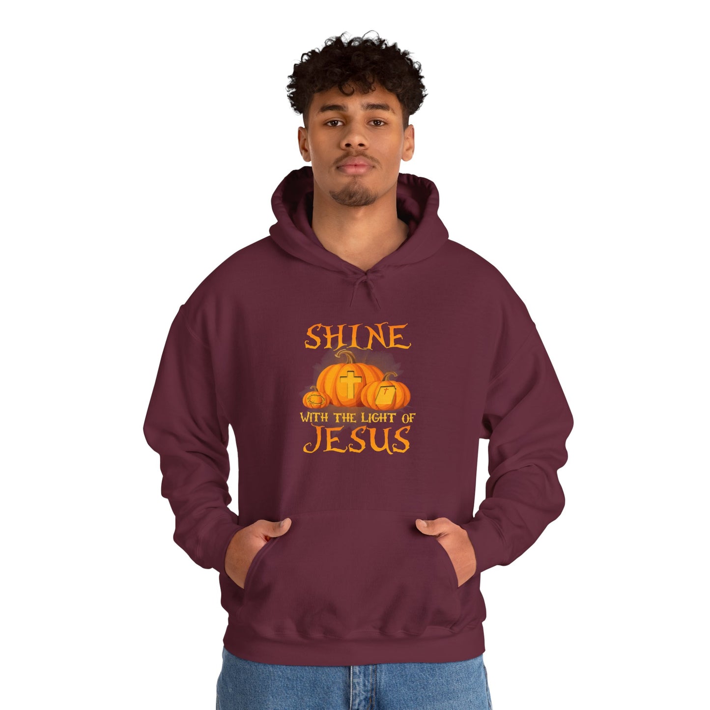 Shine in Jesus Pumpkin Sweatshirt | Fall Apparel, Christian Gift, Unisex Hoodie, Autumn Fashion, Thanksgiving Sweatshirt