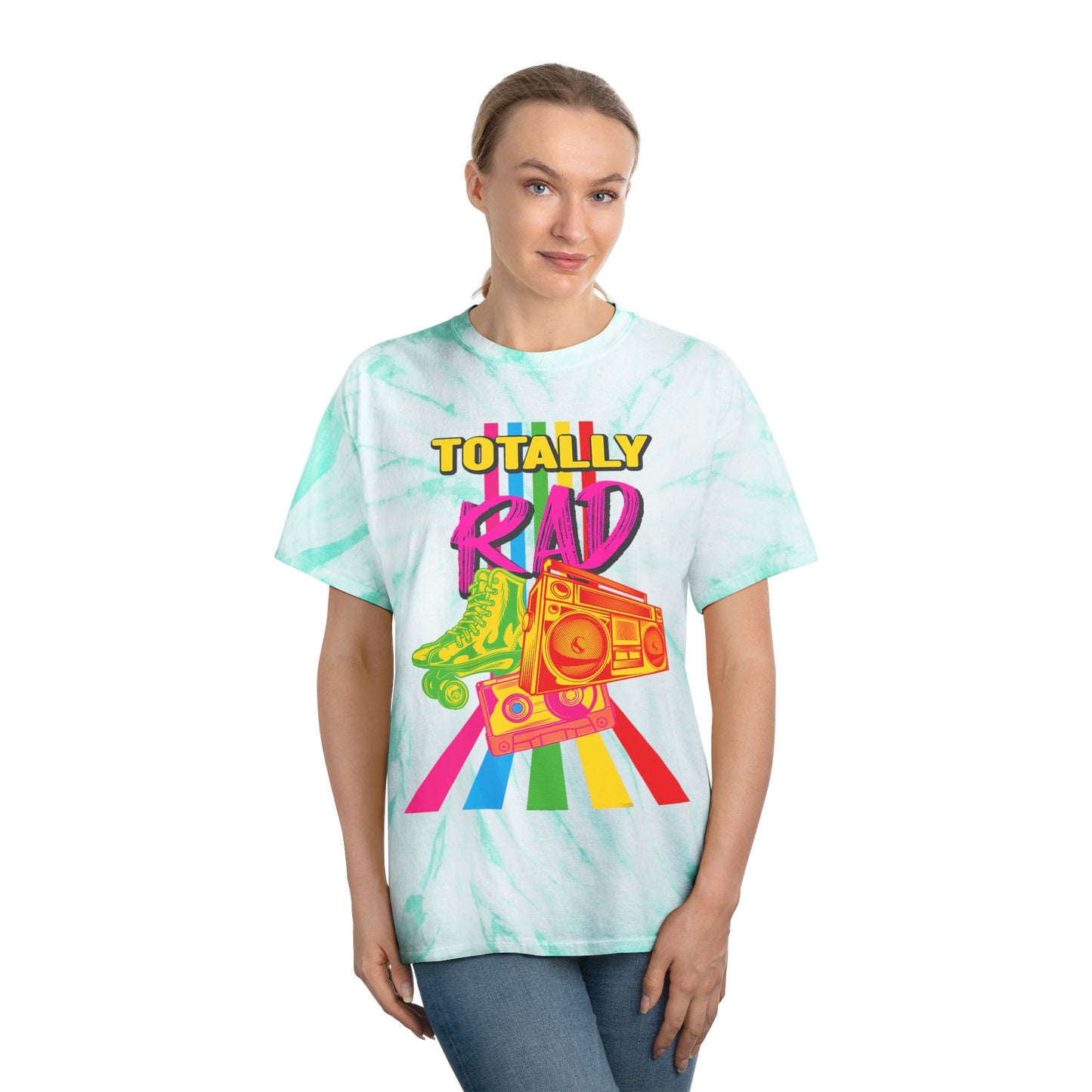 Totally Rad Tie-Dye Tee | Retro 80s Vibe Shirt | Perfect for Summer Festivals, Casual Outfits, Skate Culture, Unique Gift Idea