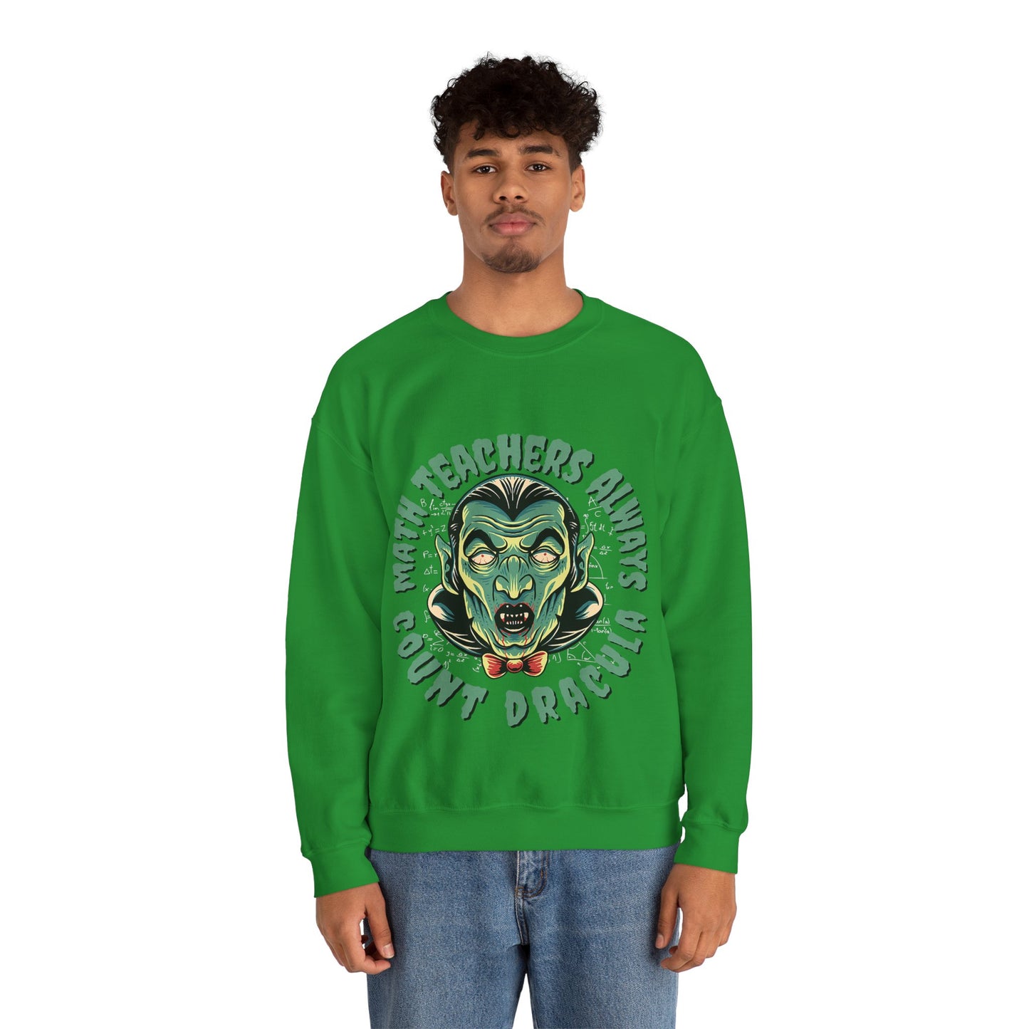 Halloween Count Dracula Sweatshirt, Unisex Crewneck for Teachers, Spooky Gift Idea, Fall Fashion, Halloween Costume