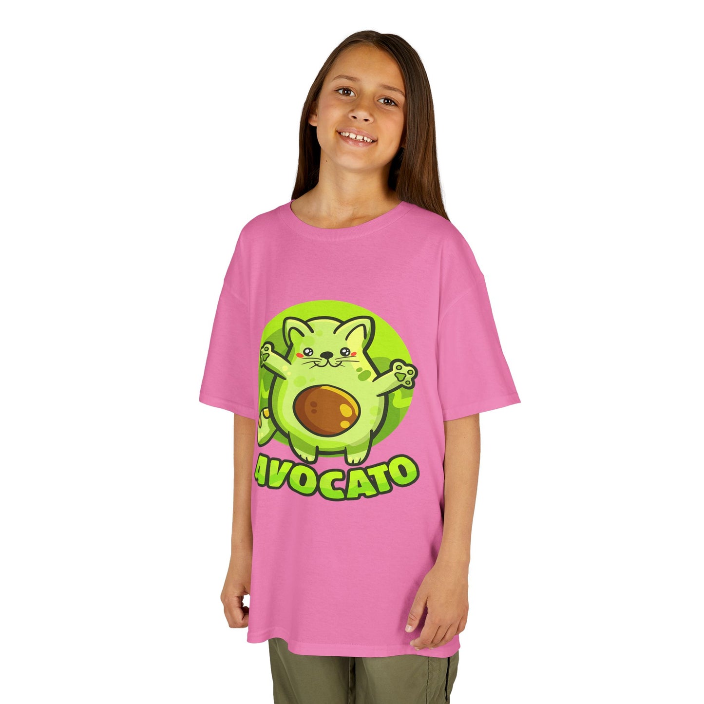 Cute Avocado Cat Kids Tee, Fun T-Shirt for Kids, Avocado Lover Gift, Playful Graphic Shirt, Birthday Party Outfit
