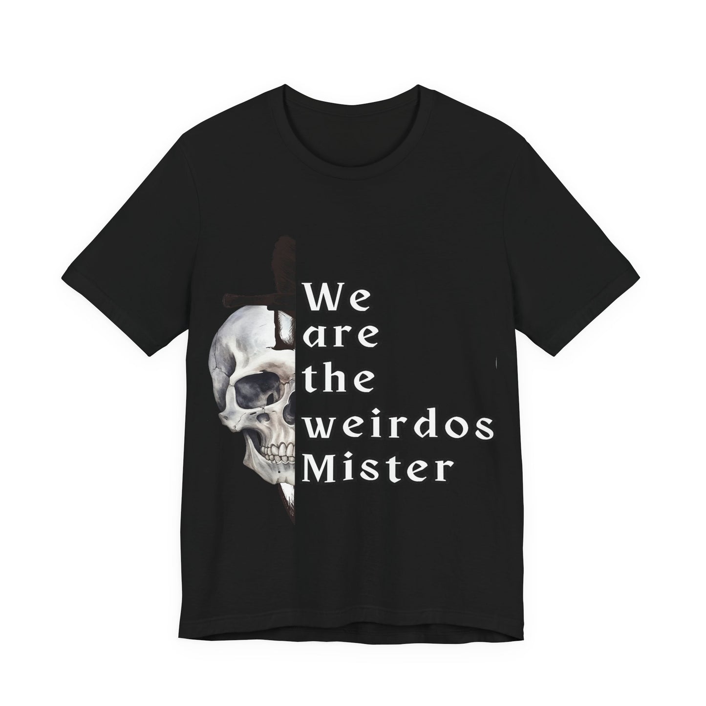 Skull Graphic Tee - Unisex Jersey Short Sleeve Shirt for Halloween, Occasions, Trendy Wear, Gift for Weirdos, Casual Style