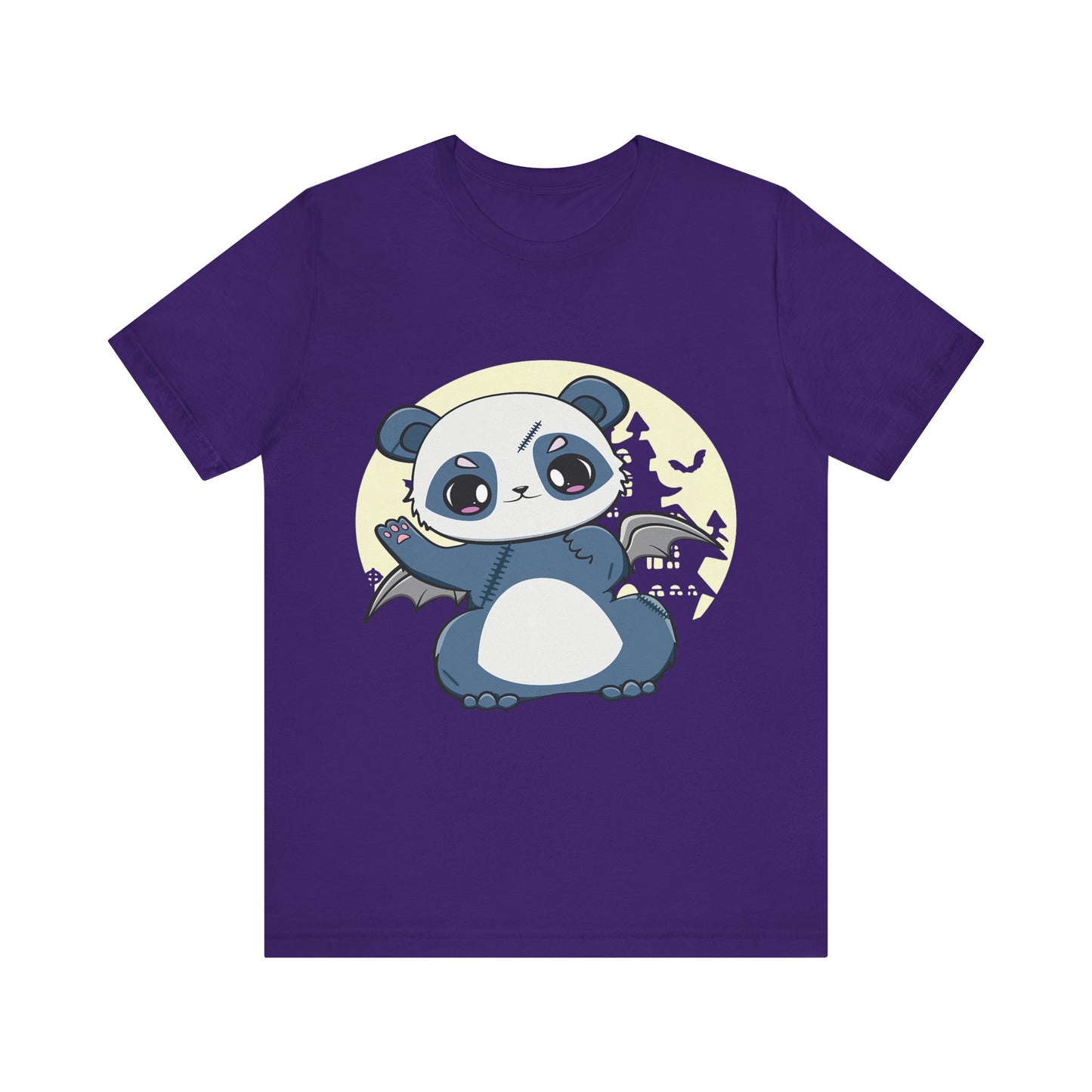 Cute Panda Halloween Tee, Unisex Short Sleeve Shirt, Fun Graphic T-Shirt, Spooky Cute Apparel, Animal Lover Gift