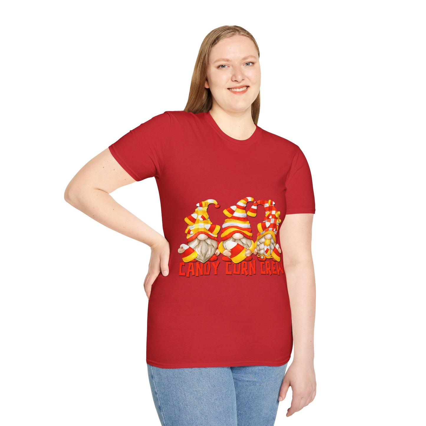 Candy Corn Crew Unisex T-Shirt - Fall Fashion, Halloween Apparel, Thanksgiving Gatherings, Cozy Comfort, Seasonal Style
