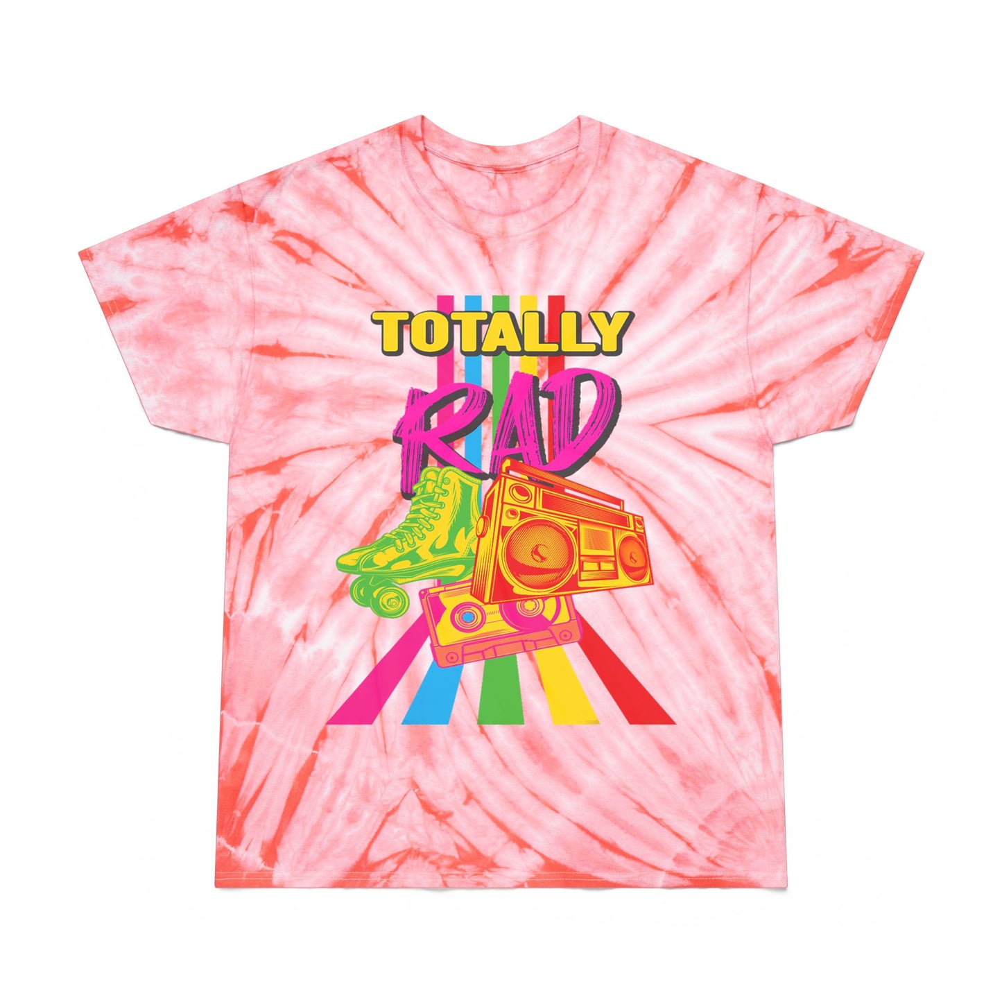 Totally Rad Tie-Dye Tee | Retro 80s Vibe Shirt | Perfect for Summer Festivals, Casual Outfits, Skate Culture, Unique Gift Idea